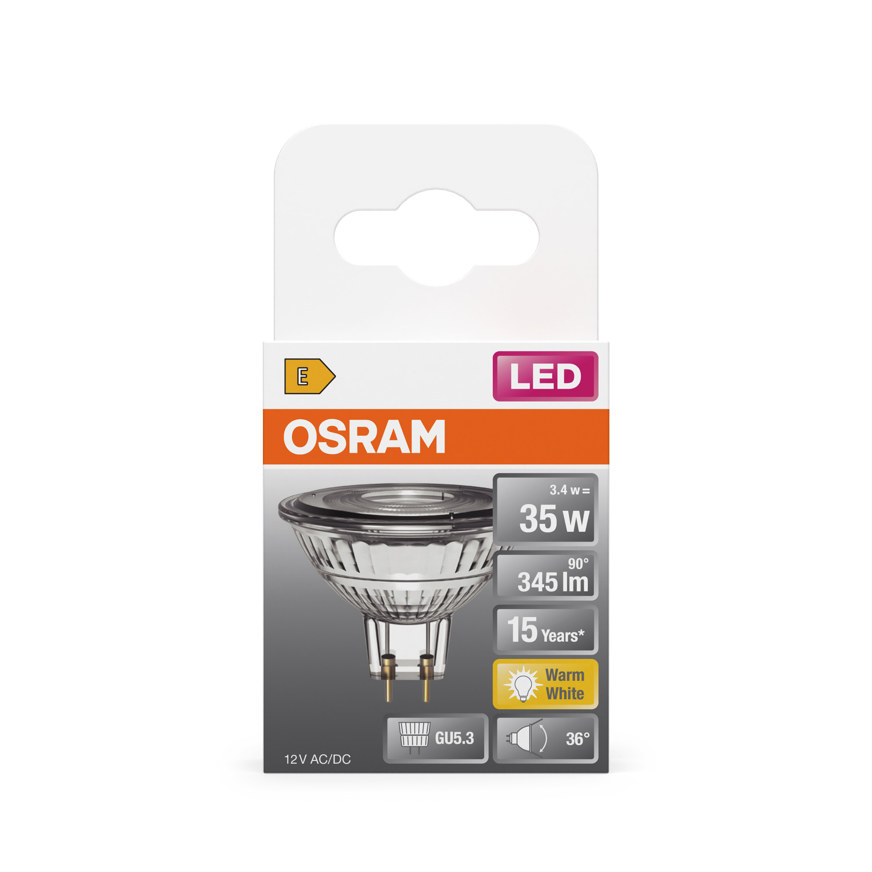 Osram LED Reflektorlampe mit GU5.3 Sockel, Warmweiß
