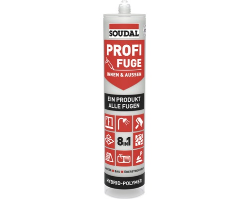 Soudal Profi Fuge 8in1 Fungen- und Dichtstoff, hellgrau, 280 ml Soudal Profi Fuge 8in1 Fungen- und Dichtstoff, hellgrau, 280 ml