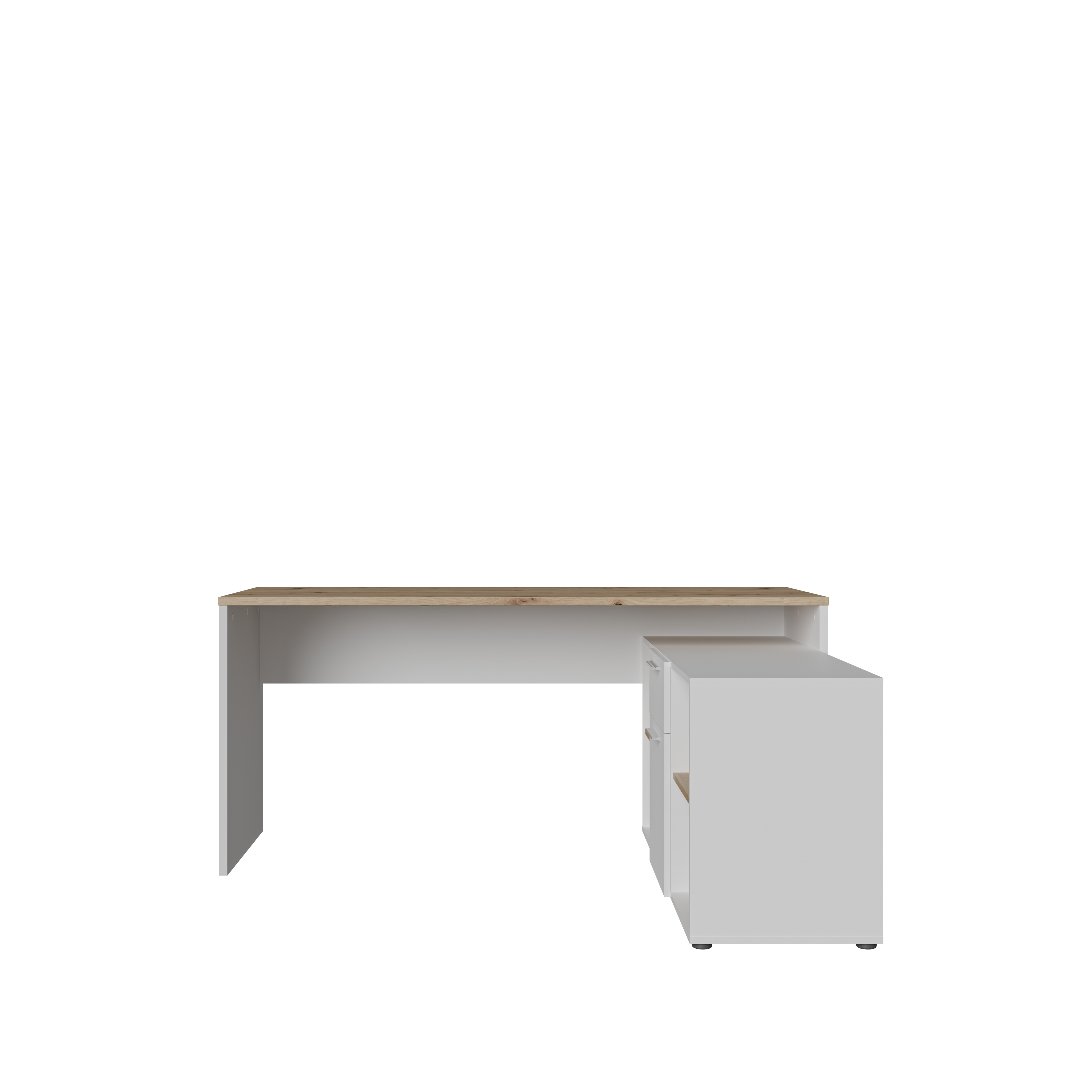 Forte Eckschreibtisch Coco, weiß/artisan