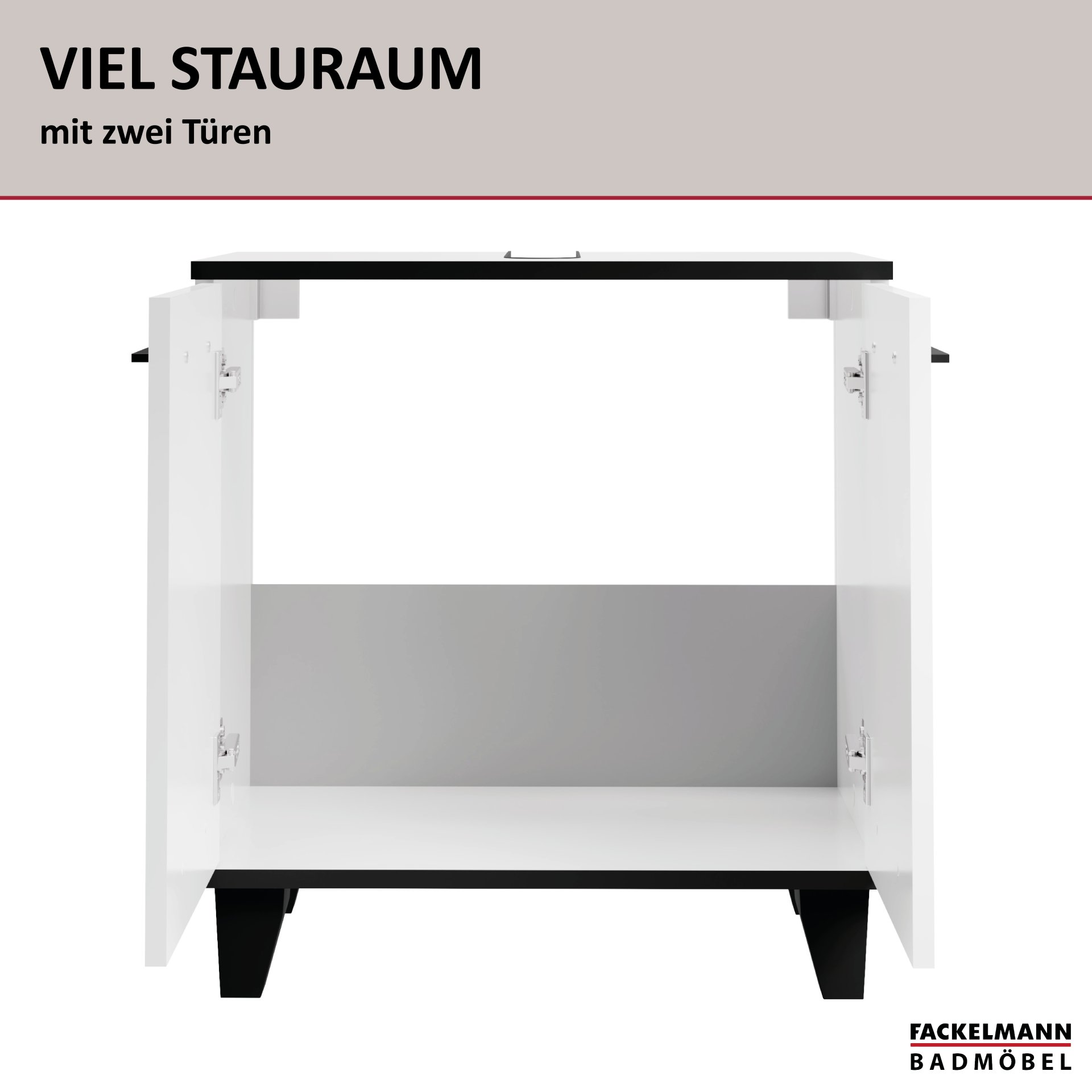 Fackelmann TE-A Beckenunterschrank, 602 x 632 x 320 mm, Weiß
