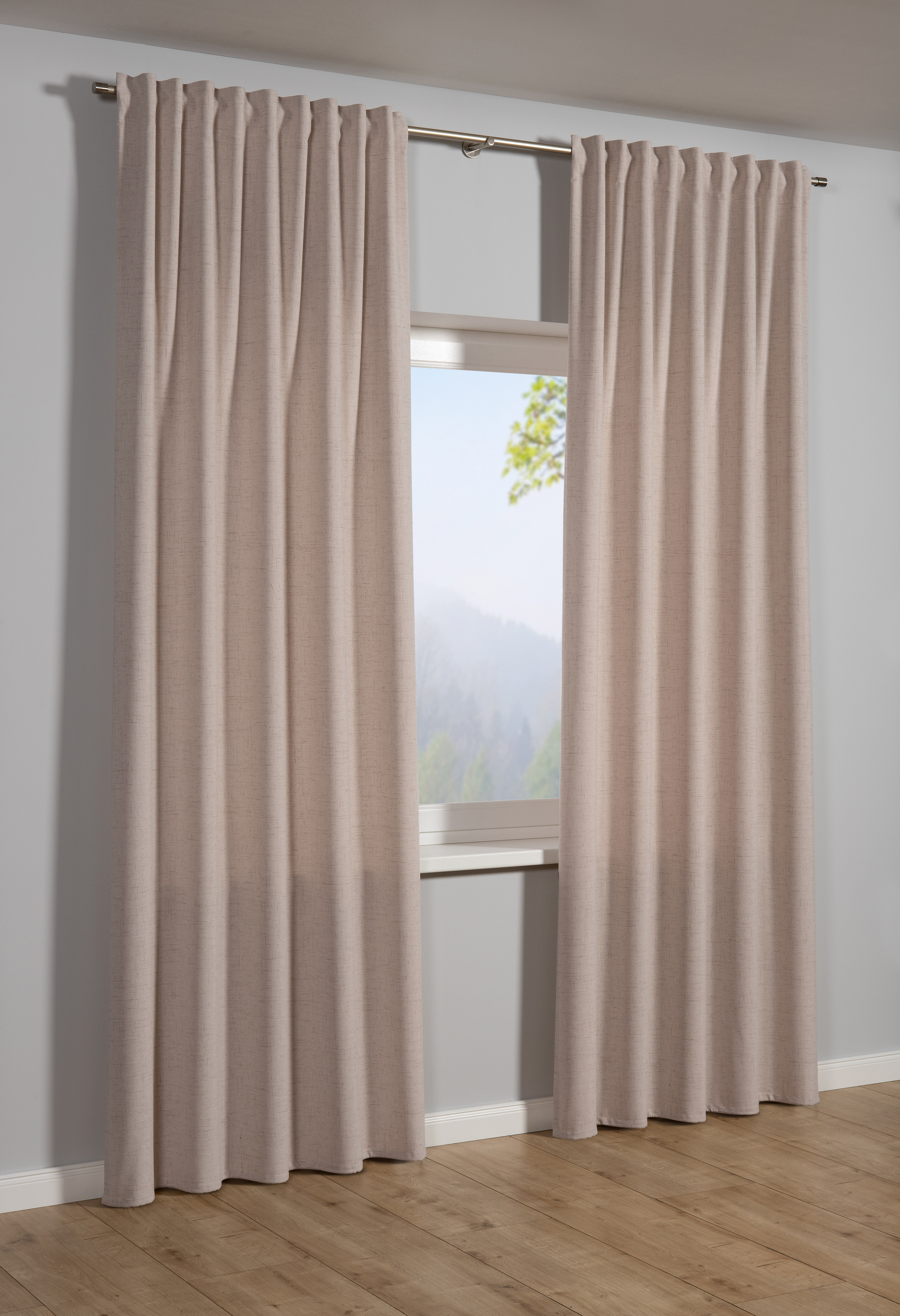 Sehlbach Schal mit Gardinenband rosa, 140 x 245 cm Sehlbach Schal mit Gardinenband rosa, 140 x 245 cm