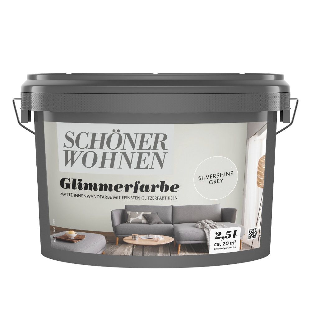 Schöner Wohnen Naturell Glimmerfarbe, silvershine grey, 2,5 L Schöner Wohnen Naturell Glimmerfarbe, silvershine grey, 2,5 L