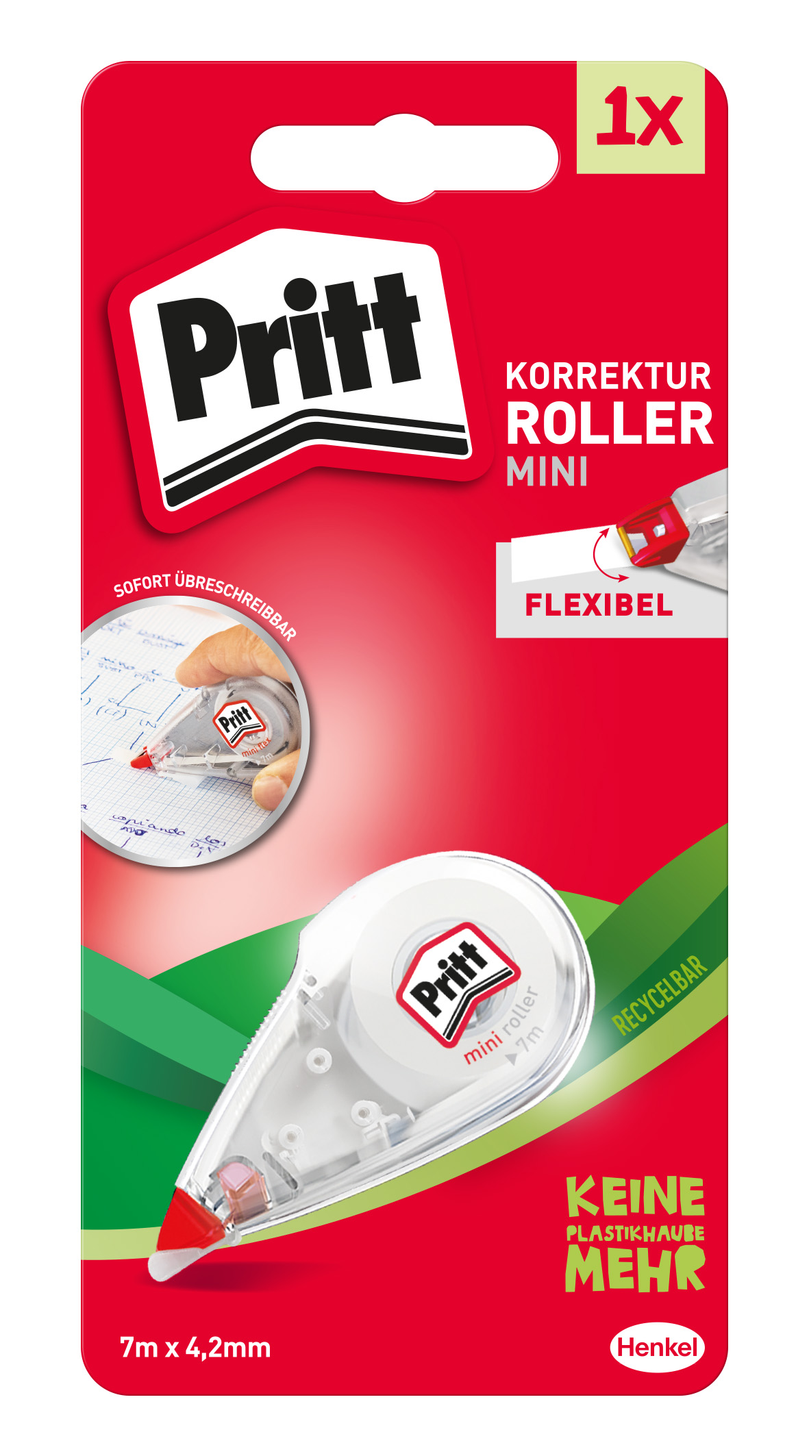 Pritt Korrekturroller Flex Mini, Weiß, 4,2 mm x 6 m