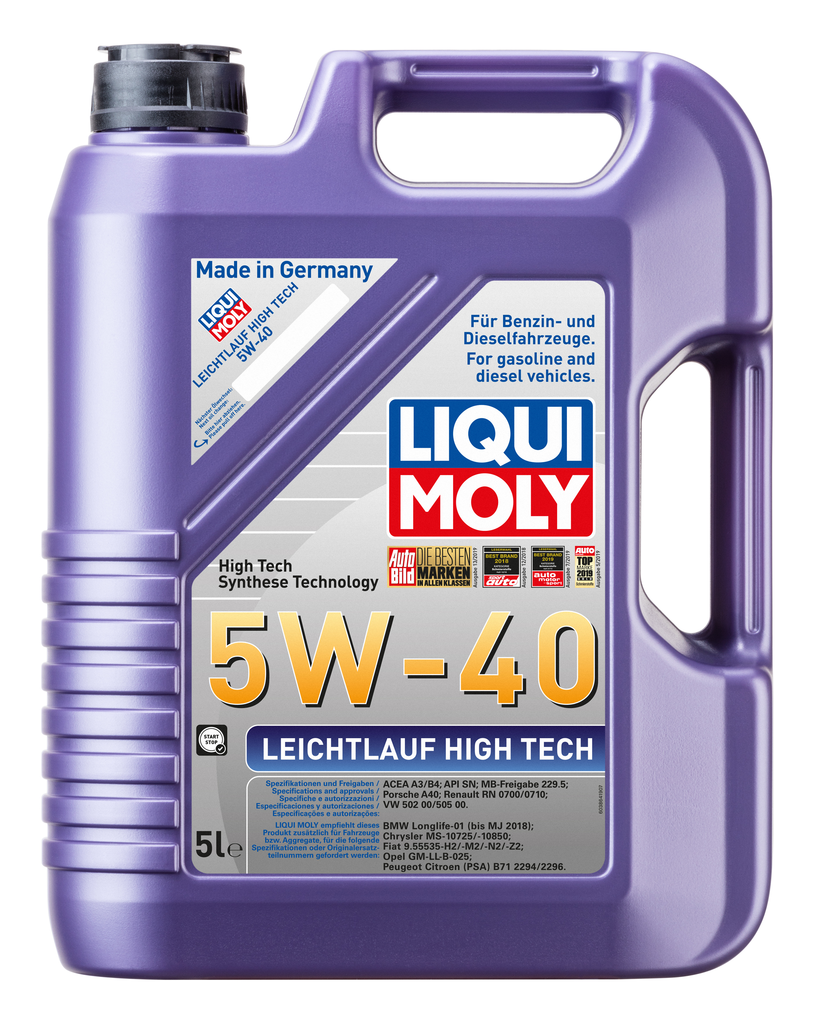 461471 LIQUI MOLY HIGH TECH 5W-40 5L