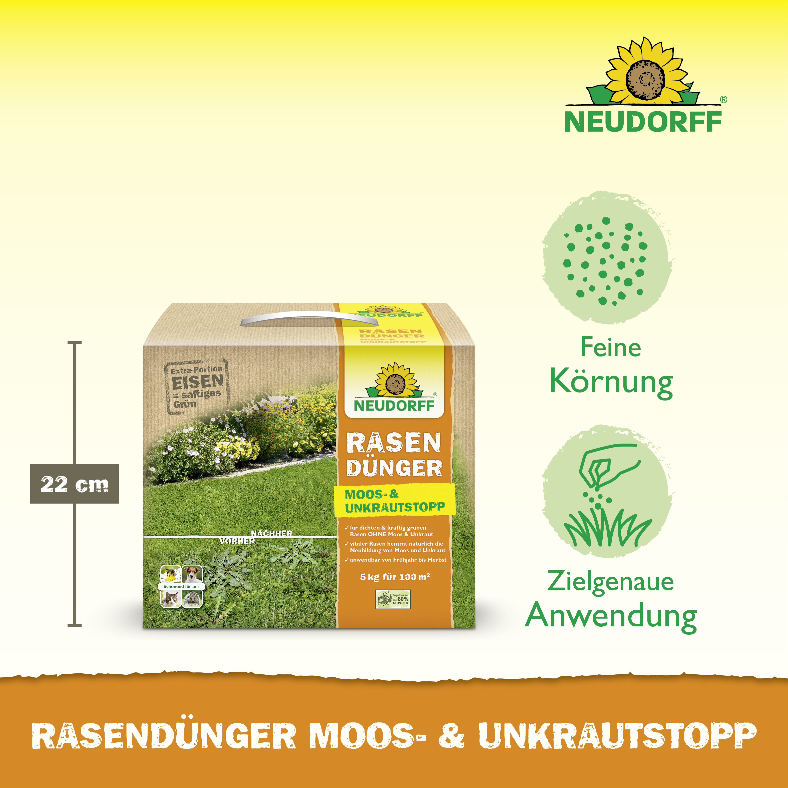 Neudorff RasenDünger Moos- & UnkrautStopp, 5 Kg