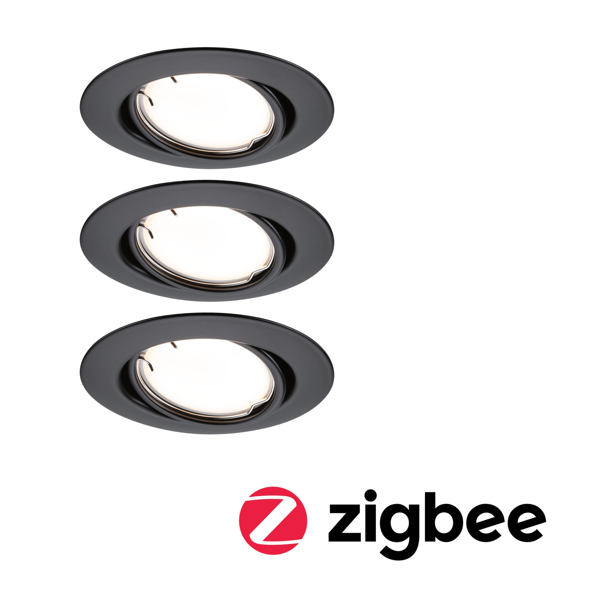 Paulmann EBL Set Base Zigbee Coin Dimmbar schwenkbar, 3x430lm, 230V, Schwarz matt