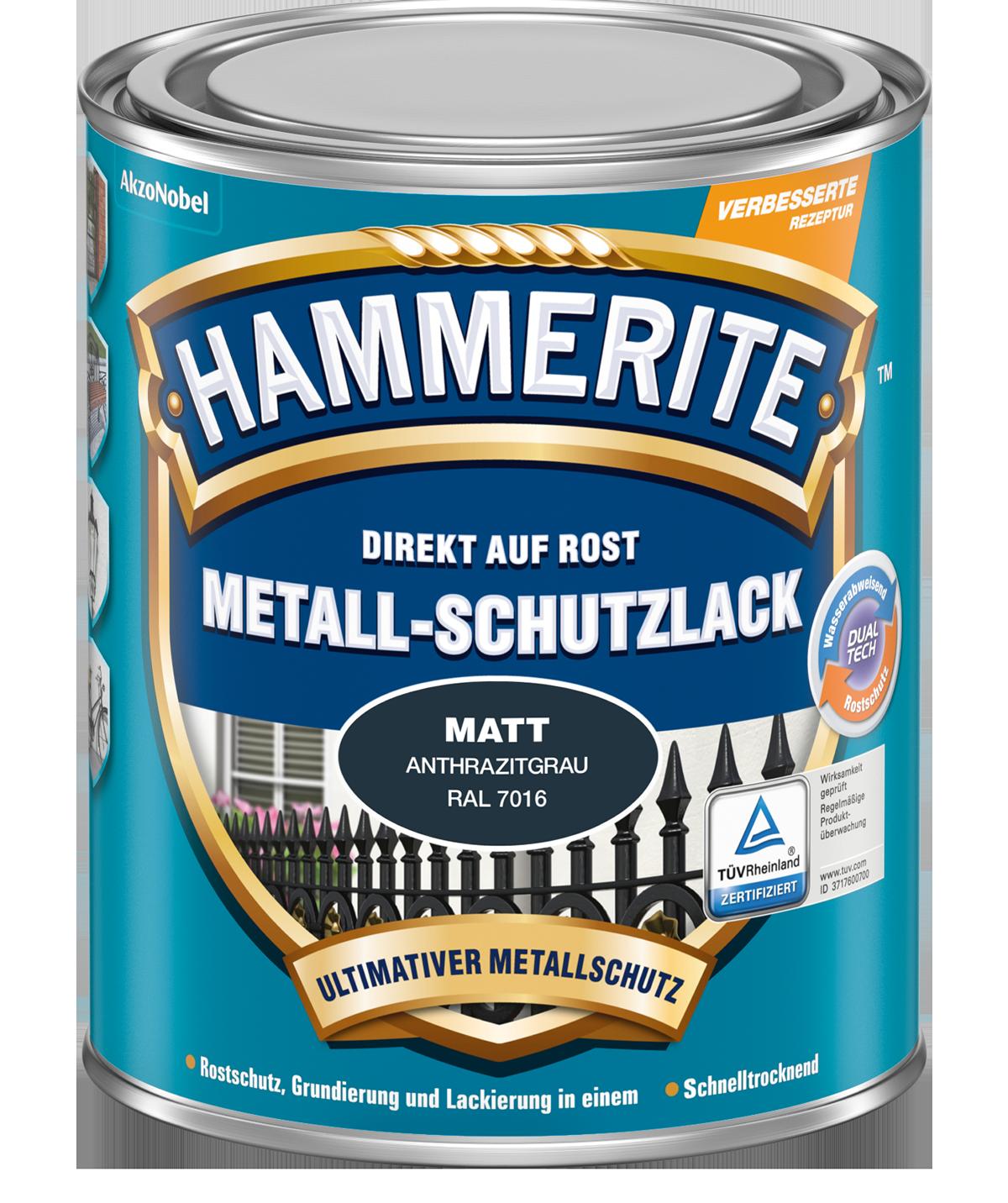 285241_4007591722829_5272545_HT_Metallschutzlack_MT_250ml_anthrazitgrau HAMMERITE METALL-LACK MATT ANTH.G250M