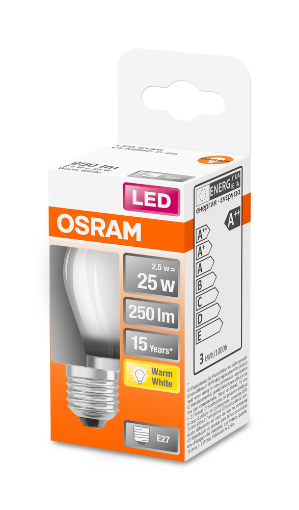 4058075436442_Packaging_image OSRAM LEUCHTMITTEL LED RETROFIT CLASSIC P 25 2.5 W/2700