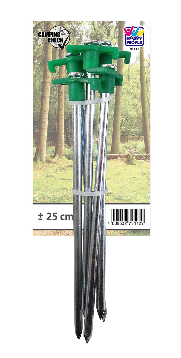 Happy Zelt-Pflöcke rund, 15 cm, 5 St. Happy Zelt-Pflöcke rund, 15 cm, 5 St.