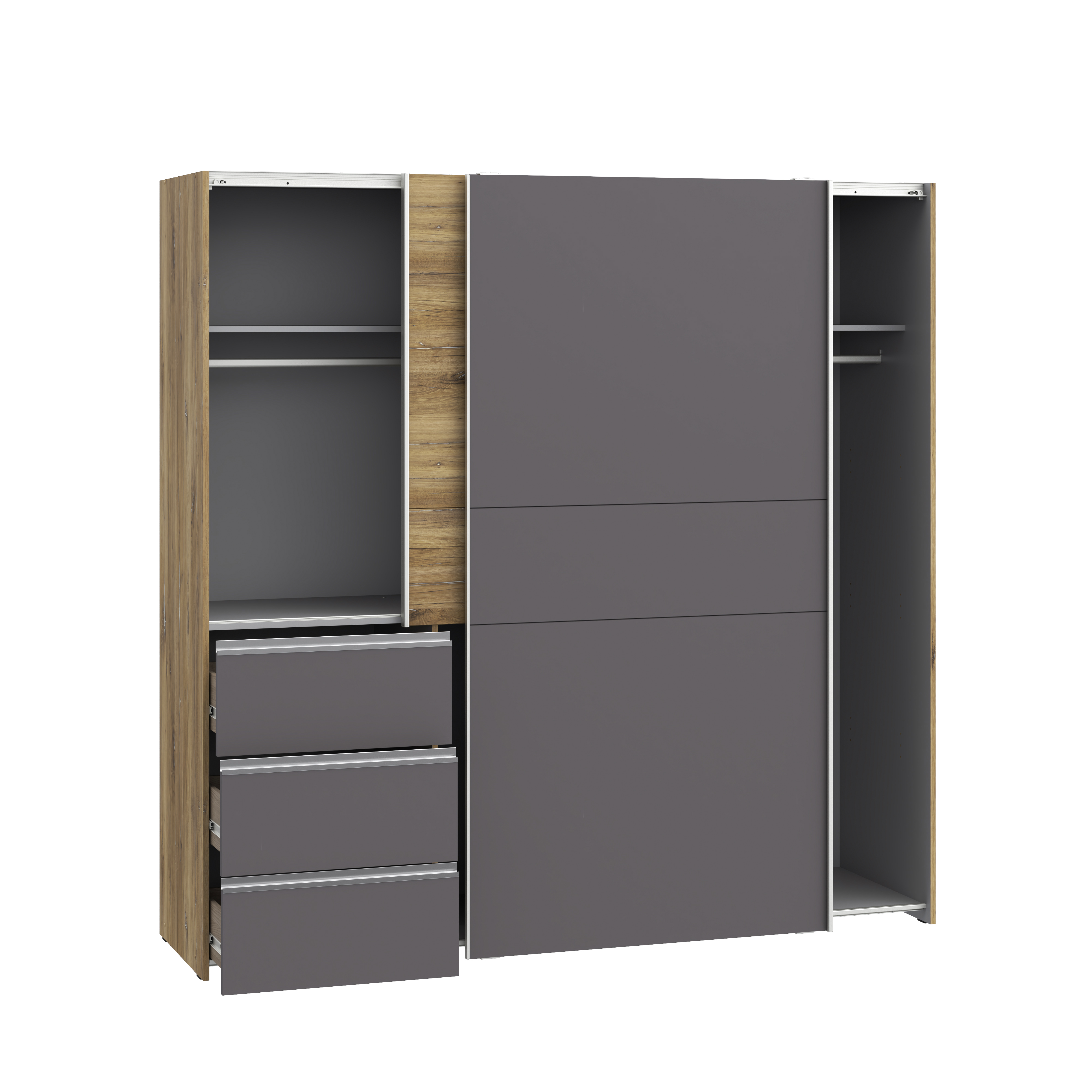 Forte Kleiderschrank WINN 2, grau