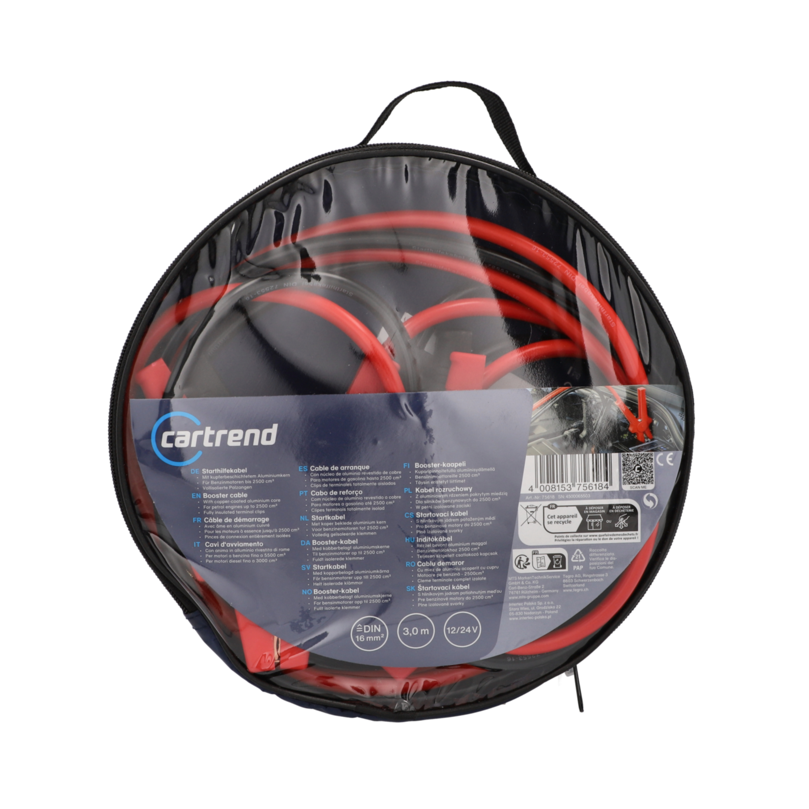 Cartrend Starthilfekabel Alu-Cu DIN16 220Amp