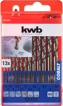 Kwb Cobalt-Bohrer 1.5 - 6.5 mm, 13-teilig