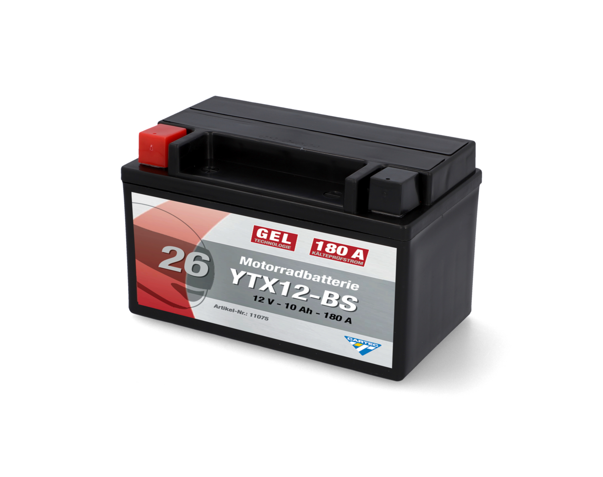 Cartec GEL Batterie YTX12-BS 10Ah 180A