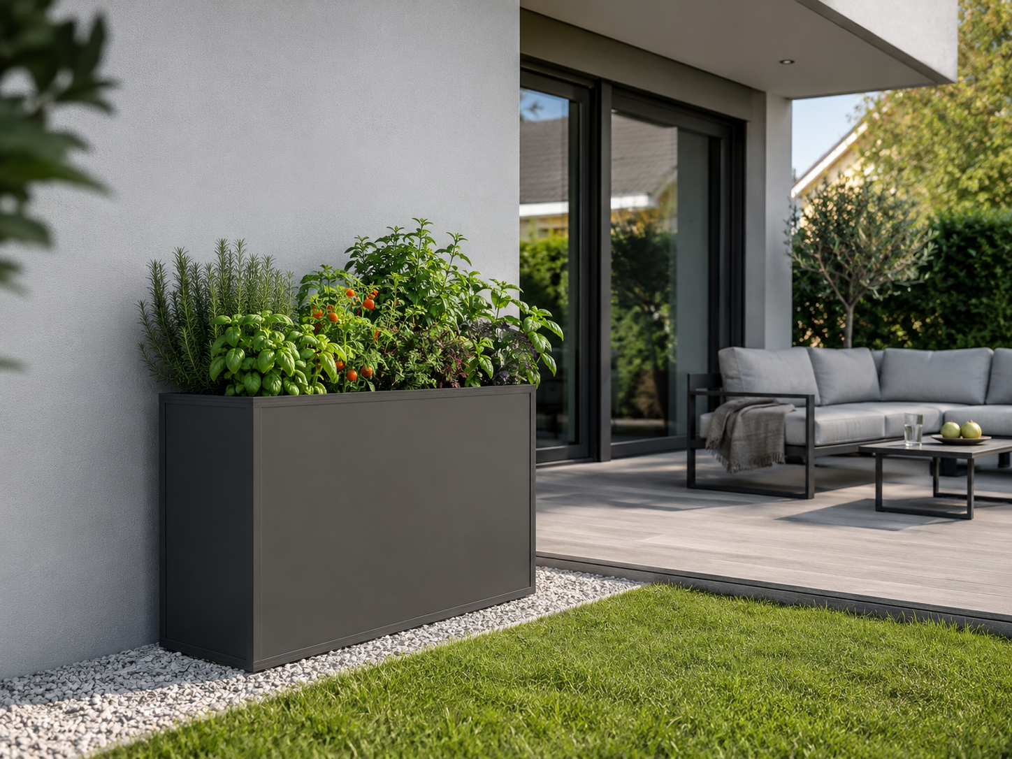 KGT Aluminium-Hochbeet 130, 45er Tiefe, Profilsystem "anthrazit-grau"