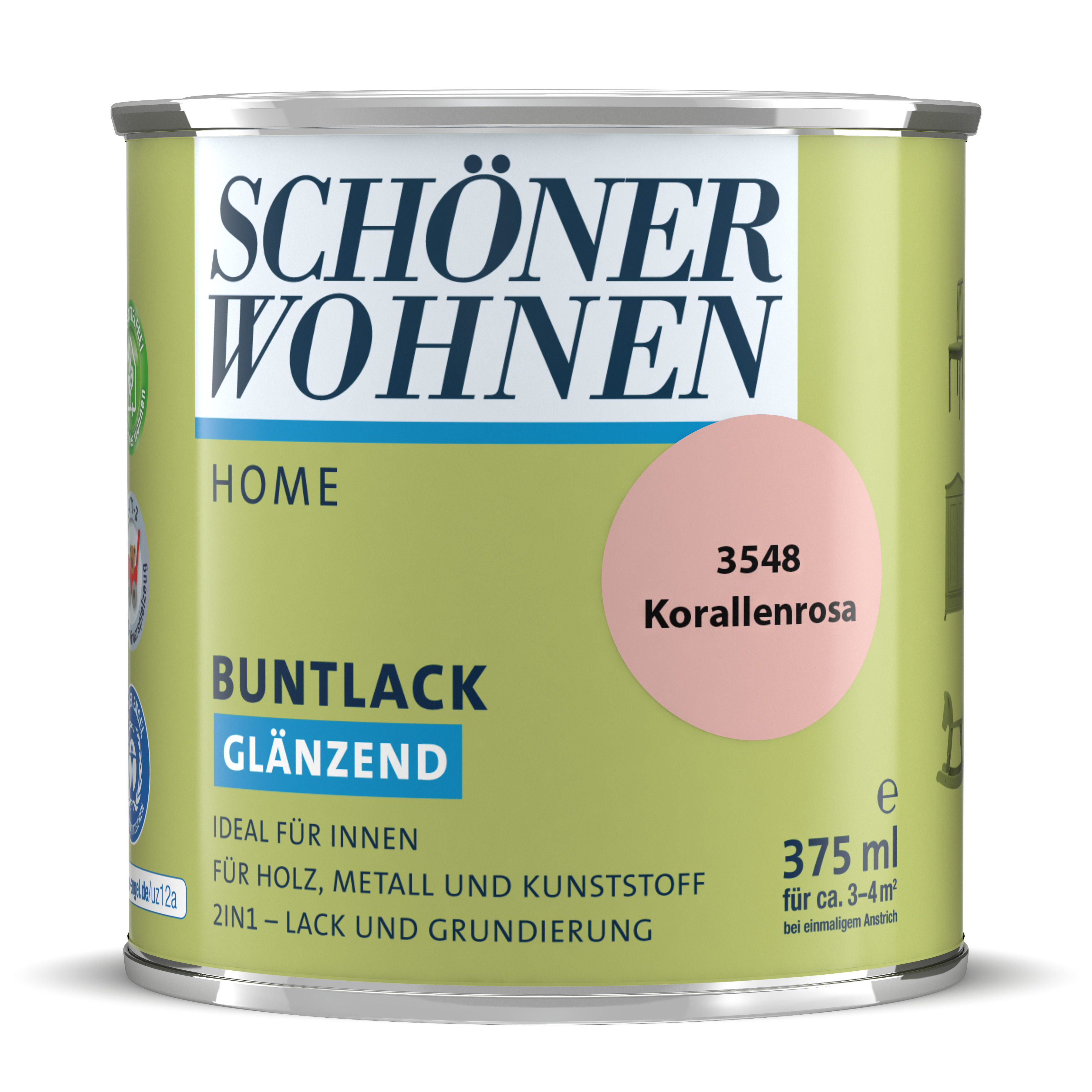 SW_2448-0375-3548 Schöner Wohnen Home Buntlack, glänzend Korallenrosa 3548