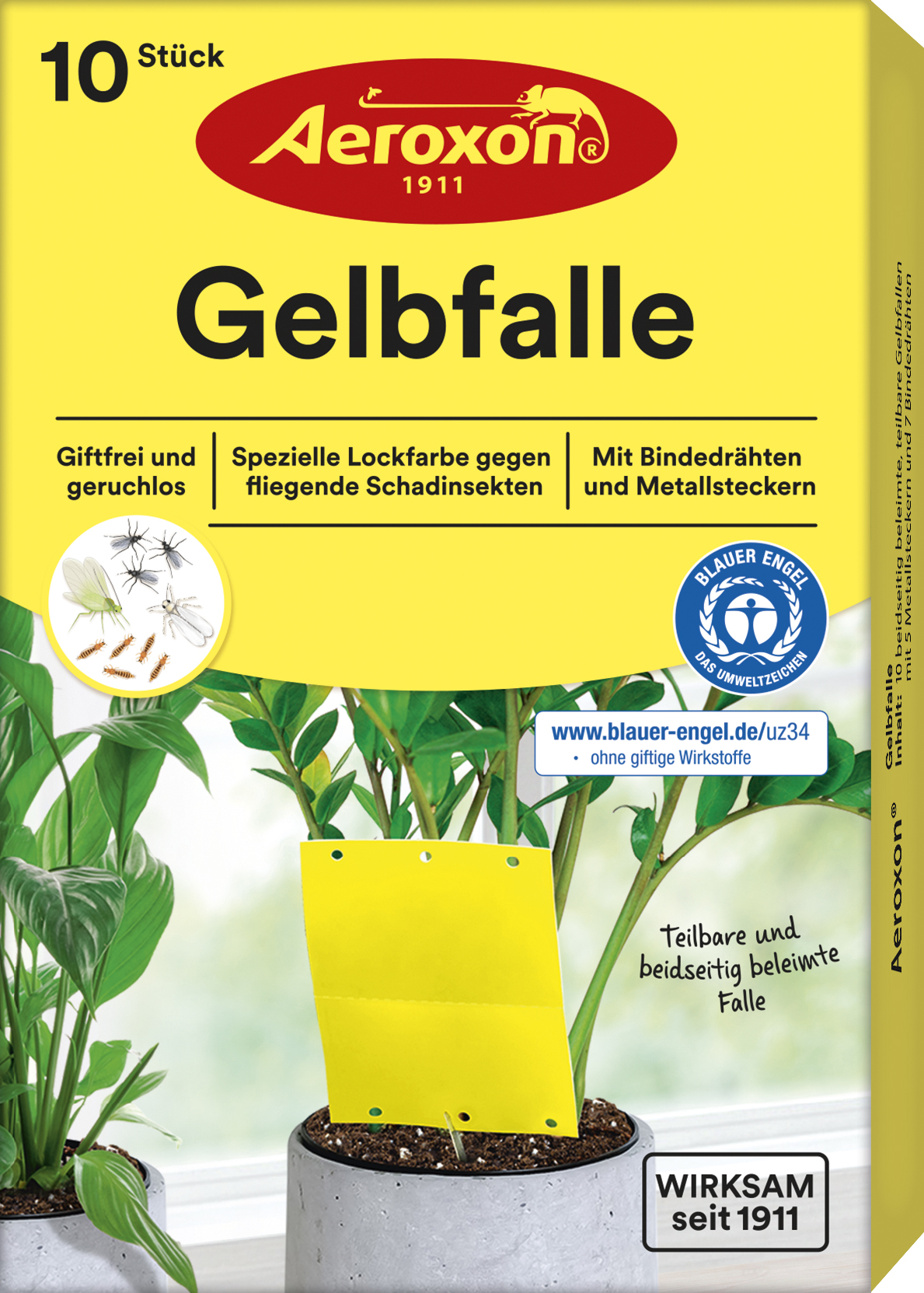Aeroxon Gelbfalle für Topfpflanzen, 10 Stück Aeroxon Gelbfalle für Topfpflanzen, 10 Stück