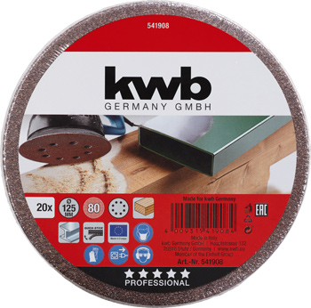 541908-300 Kwb Schleifscheiben, 125 mm, K80