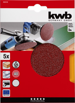 Kwb Klett-Schleifscheiben, 125 mm, K40