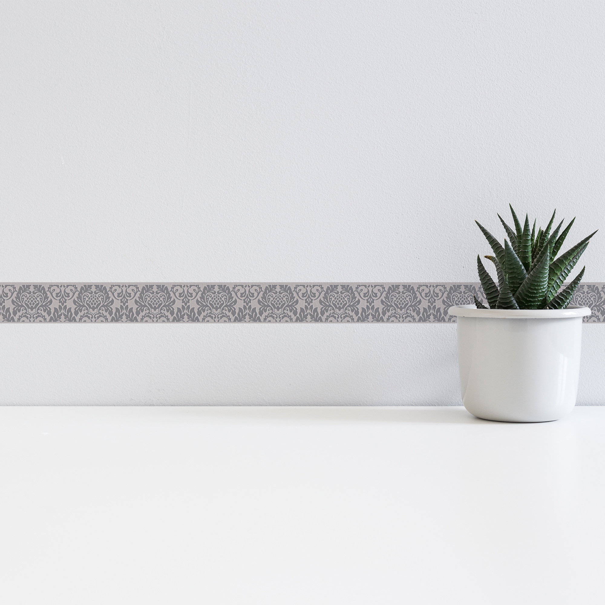A.S. Création selbstklebende Bordüre, ornamentmuster grau silber – barock stil elegant