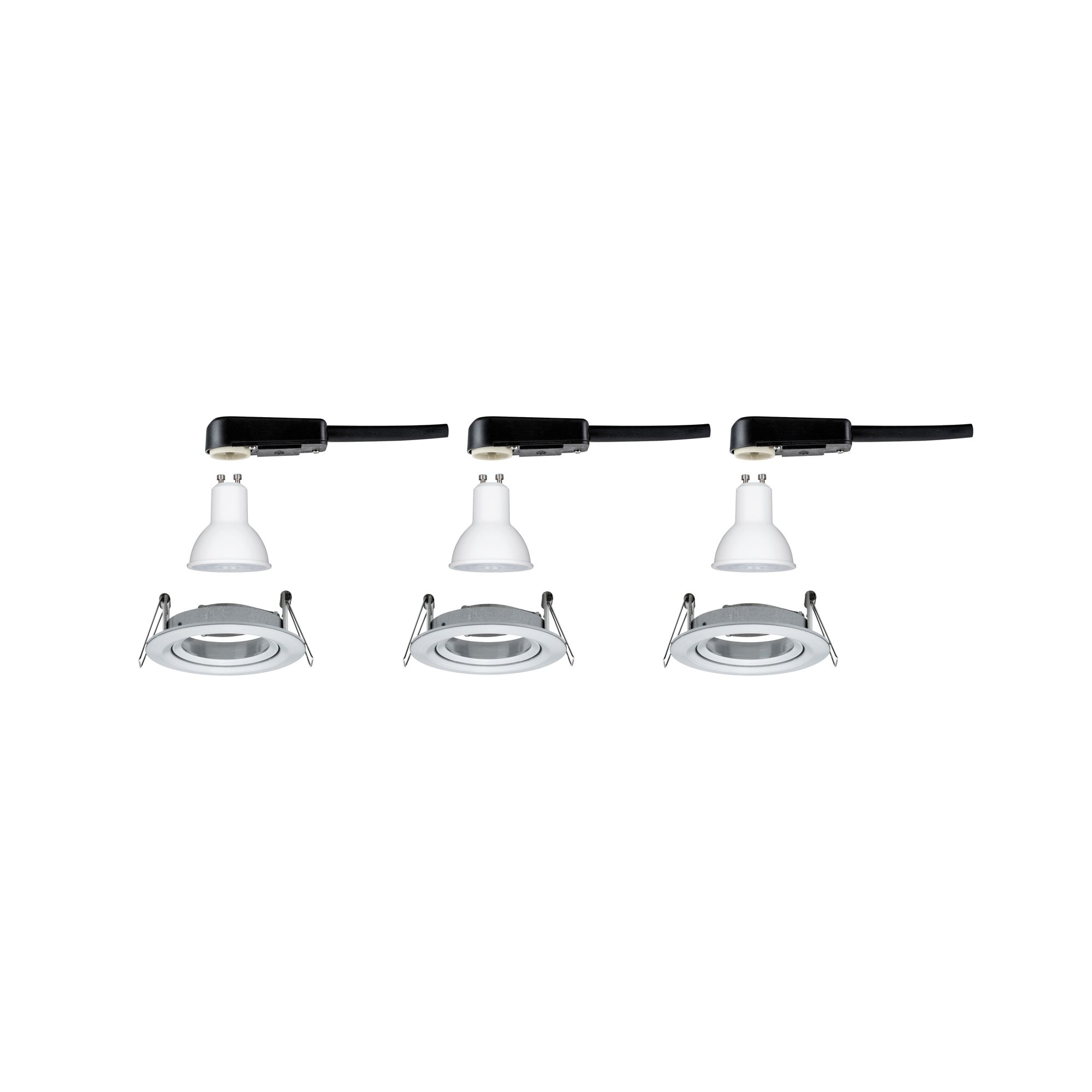 133437-1 PAULMANN EINBAULEUCHTE 3X6,5W 2700K SCHWENKBAR RUND ALU