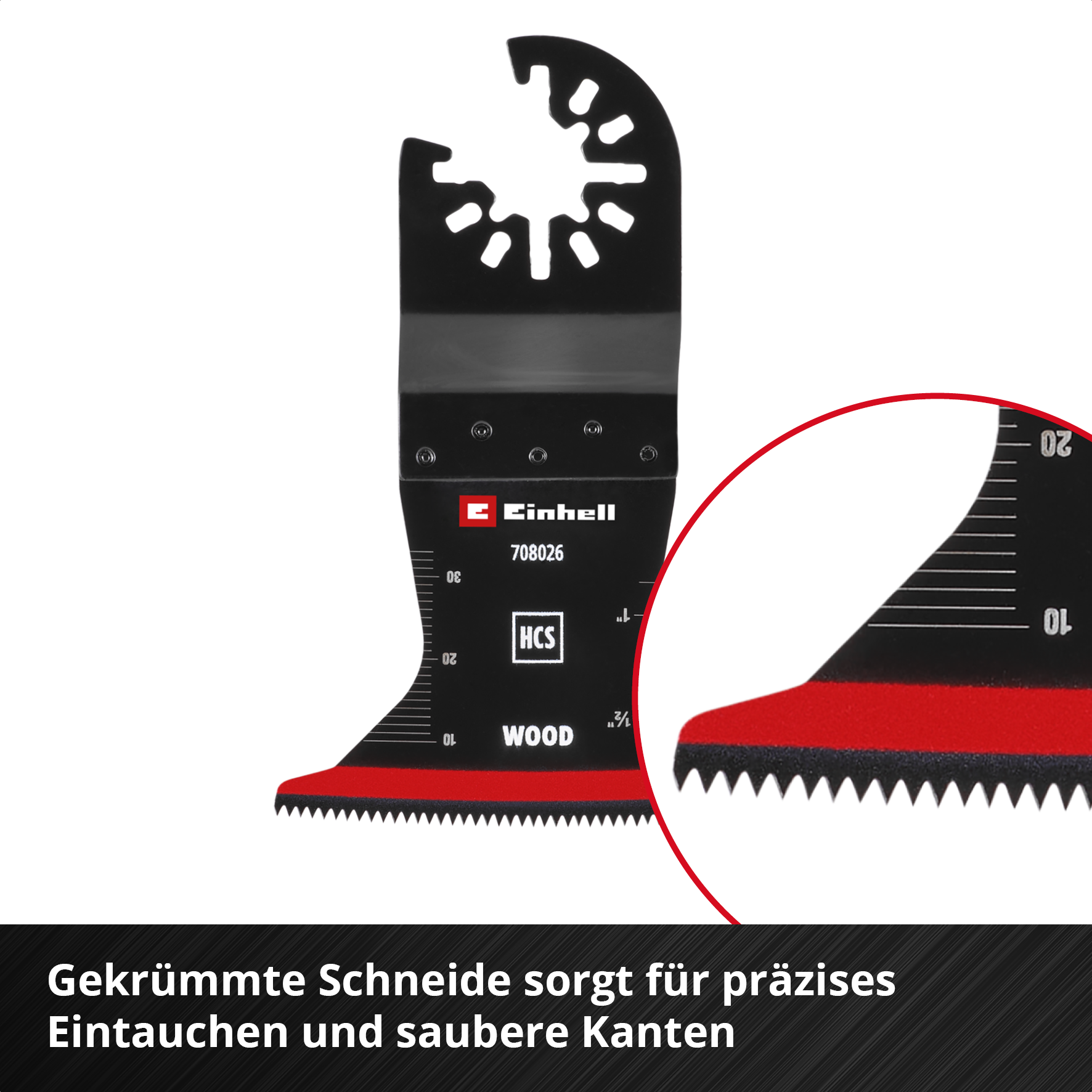 Einhell HCS-Tauchsägeblatt mit Universalaufnahme, curved, 65 x 42 mm
