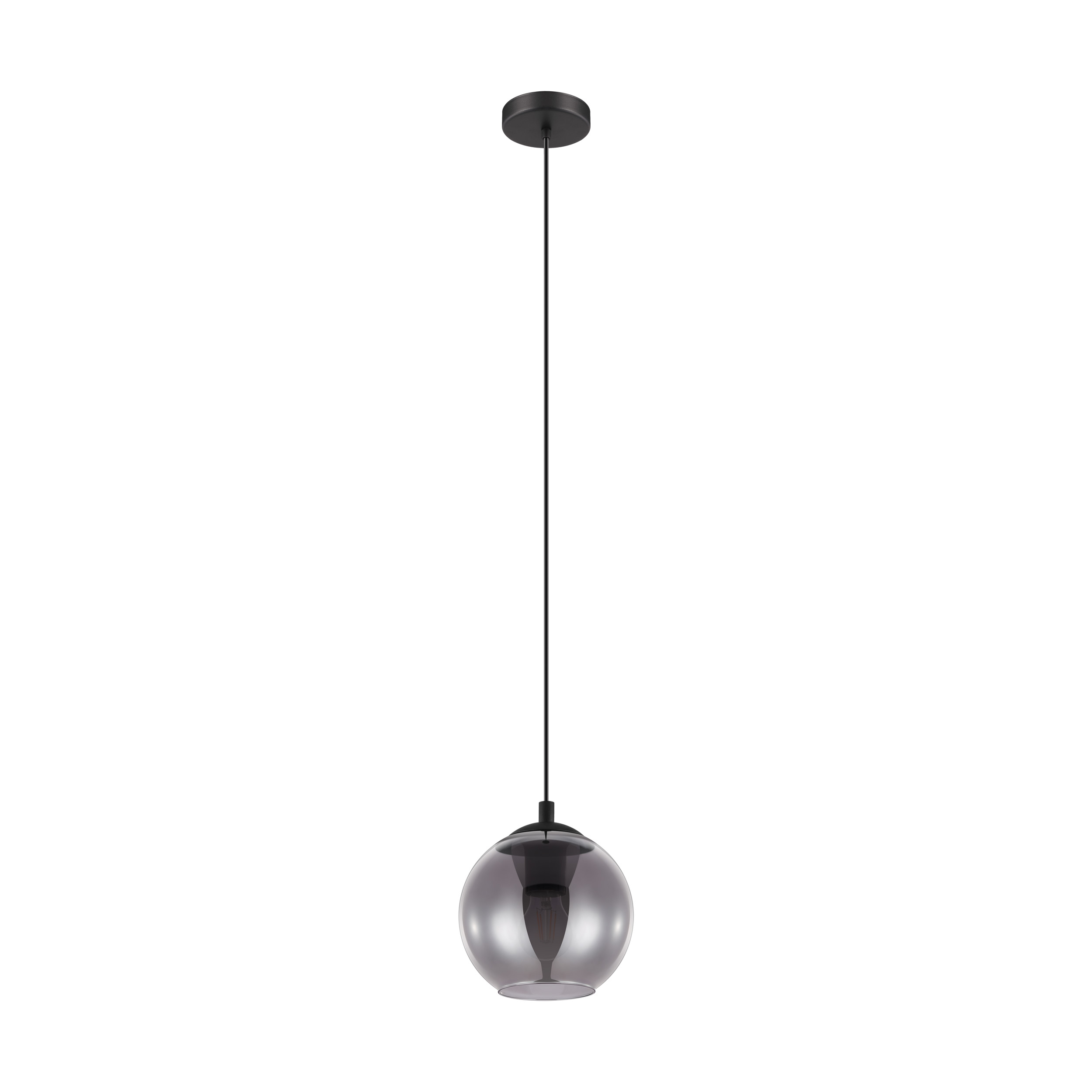 712227_98651_40 EGLO HÄNGELEUCHTE 1XE27 ARISCANI SCHWARZ/RAUCHGLAS