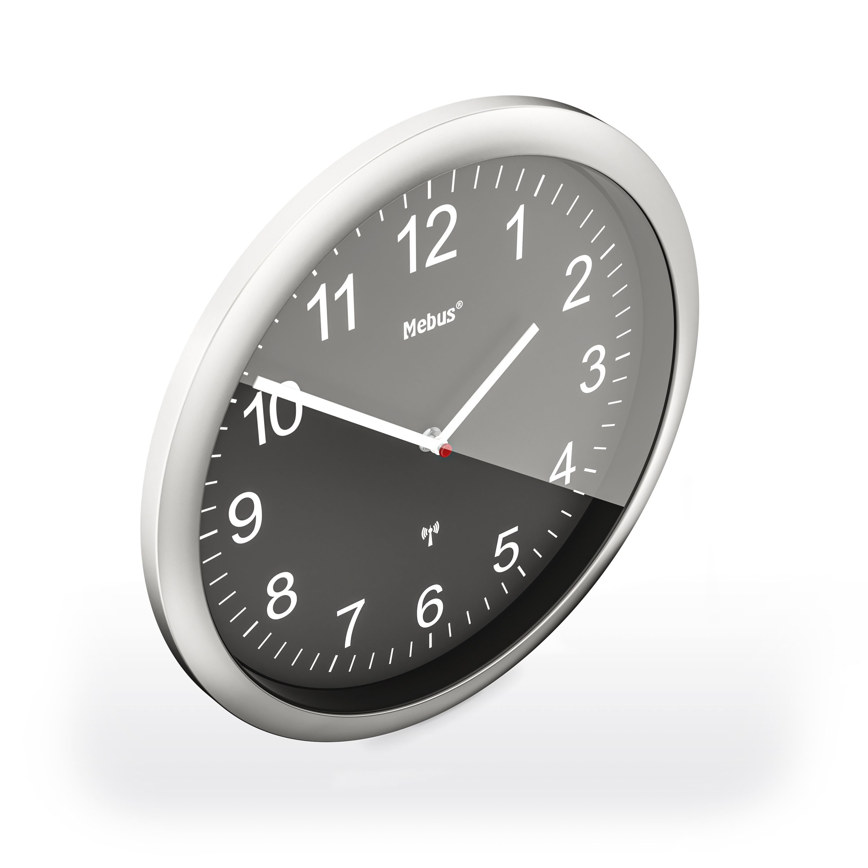 Mebus Funkwanduhr, Ø 25 cm, schwarz