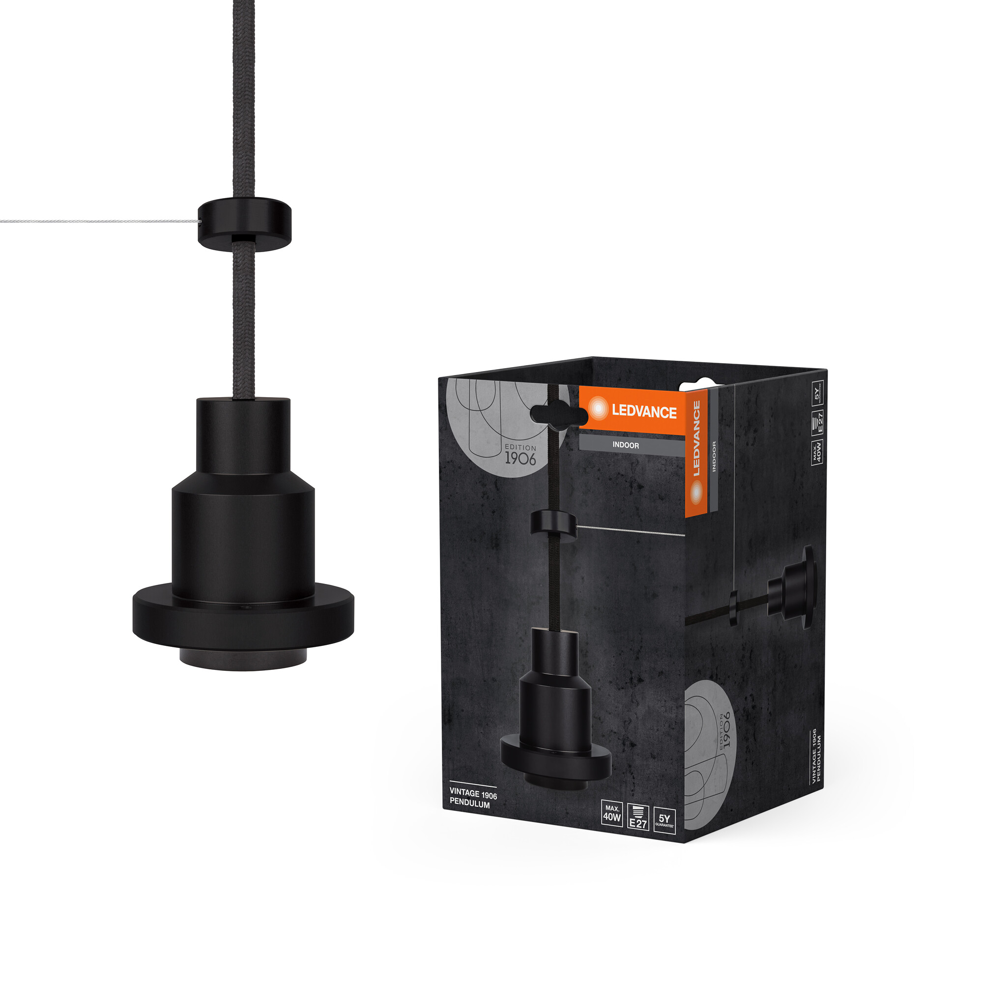 Ledvance Vintage Pendelleuchte schwarz, E27
