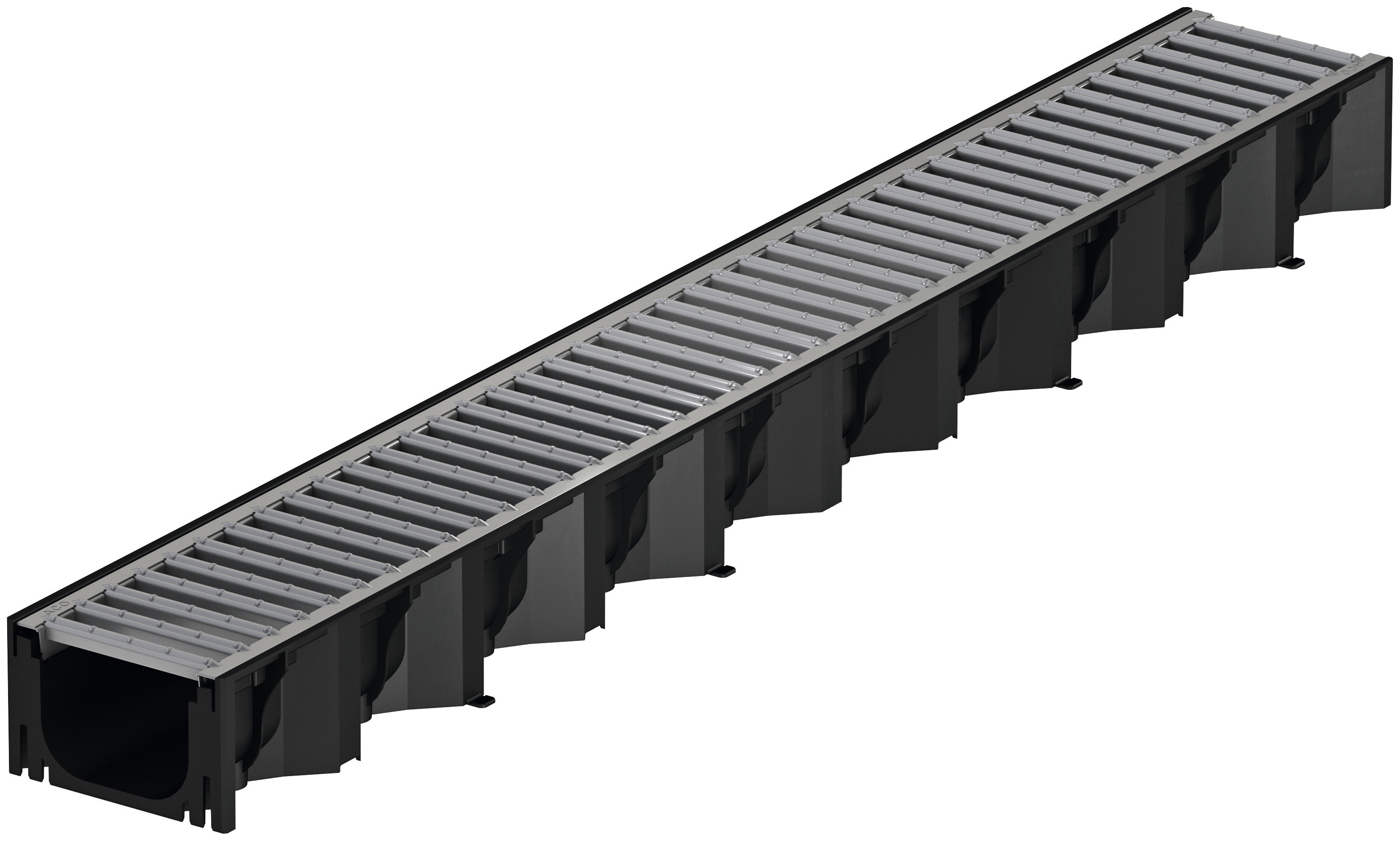 ACO ACO Self Hexaline 2.0, 1 m, schwarz, mit Stegrost verzinkt