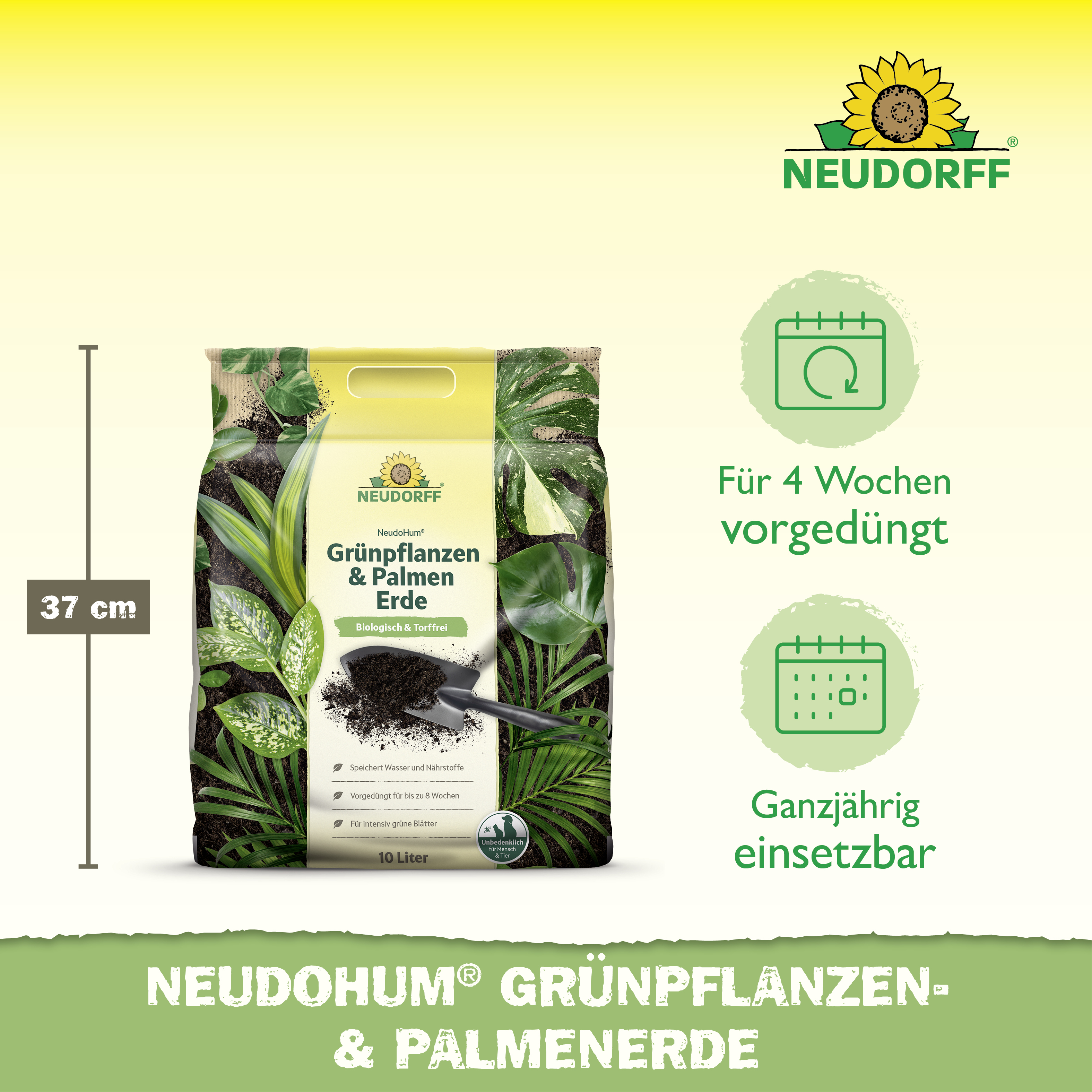 Neudorff NeudoHum Grünpflanzen- & PalmenErde, 10 l