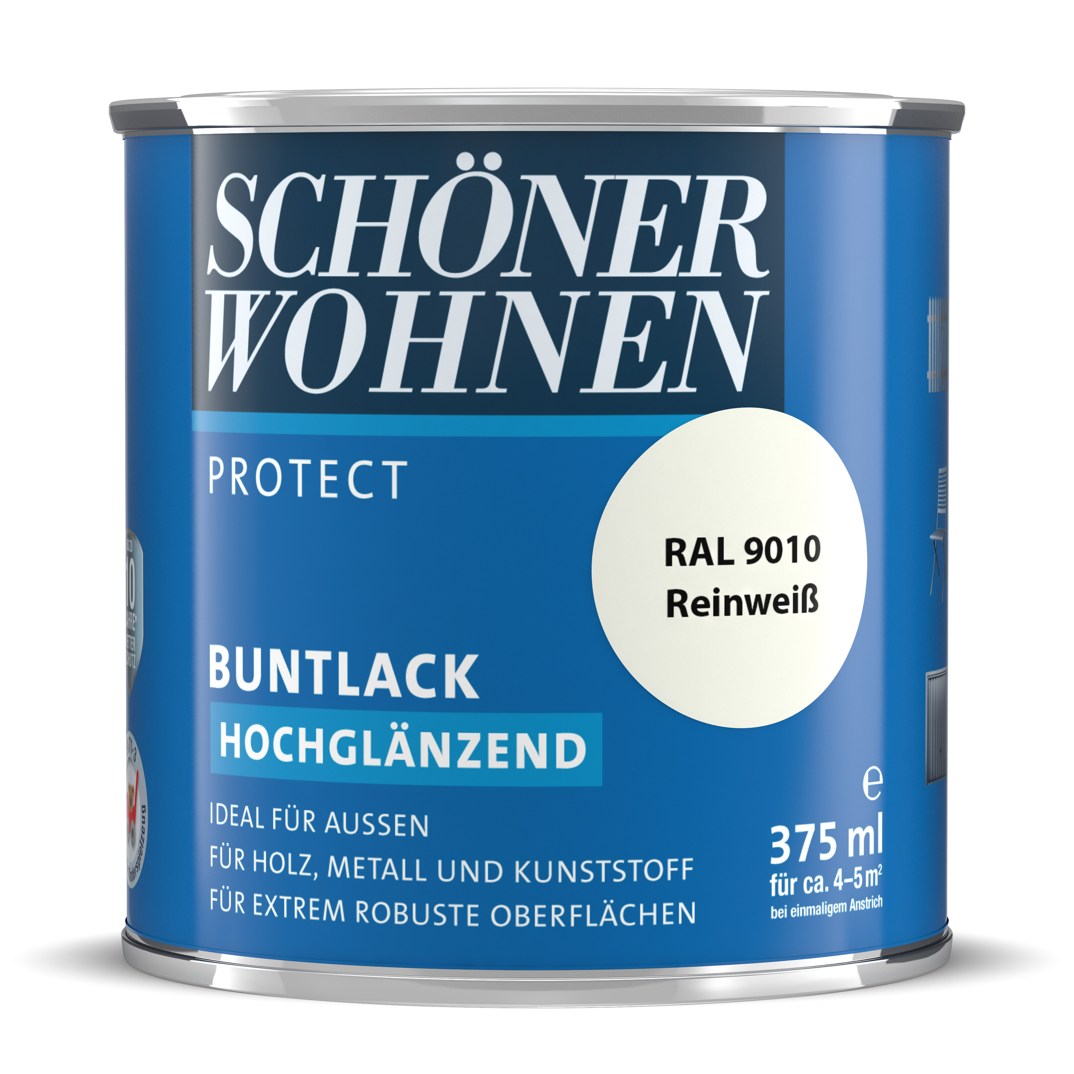 Schöner Wohnen Protect Buntlack, hochglänzend, reinweiß