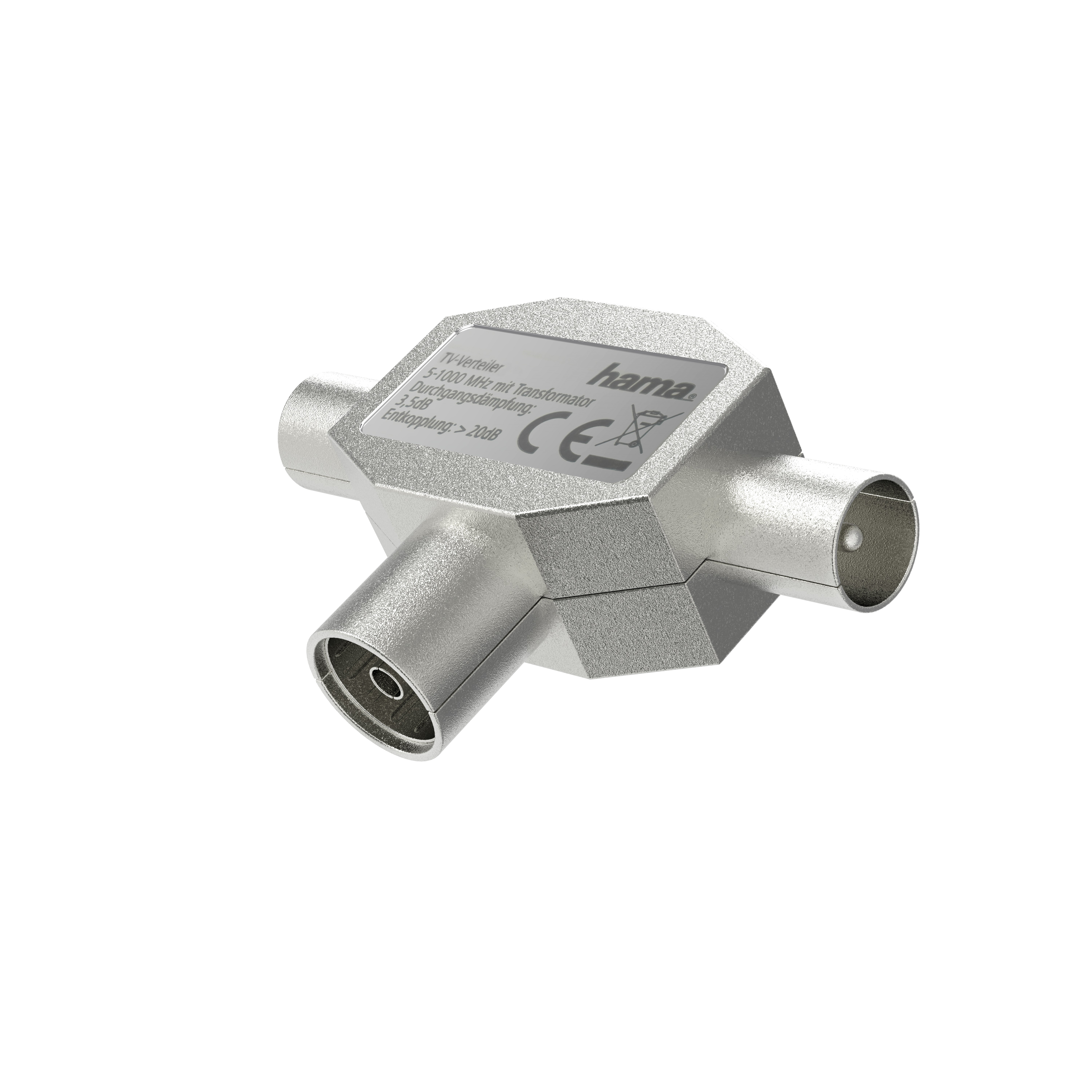 813005 Hama Antennen-Verteiler, Koax-Kupplung - 2 Koax-Stecker