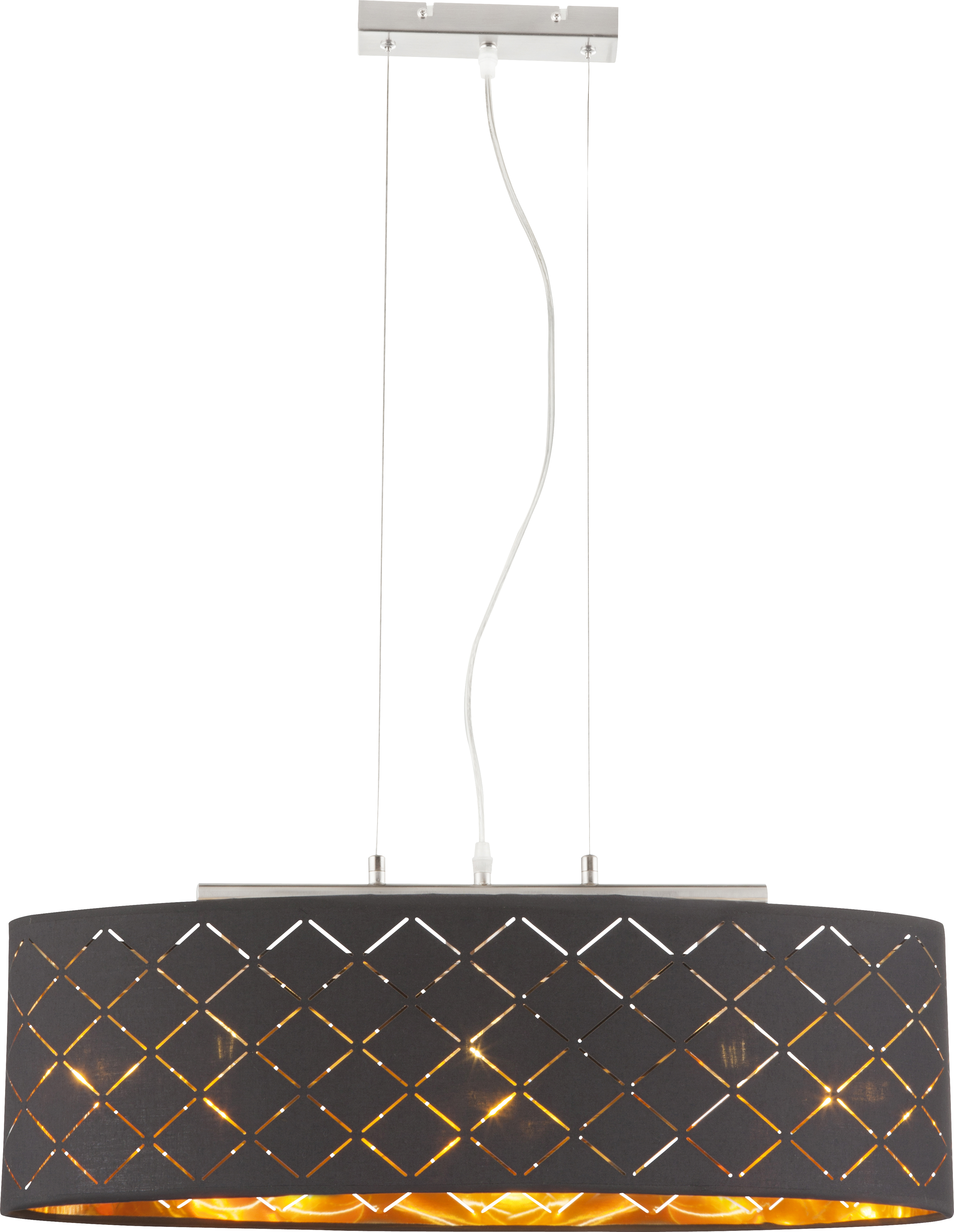 GLOBO HÄNGELEUCHTE 3XE27 60W TEXTIL SCHWARZ /GOLD