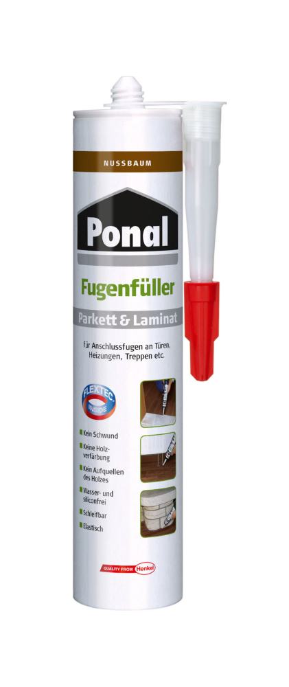 4015000406383_PN8RF Ponal Parkett + Laminat Fugenfüller, Nussbaum, 280 ml