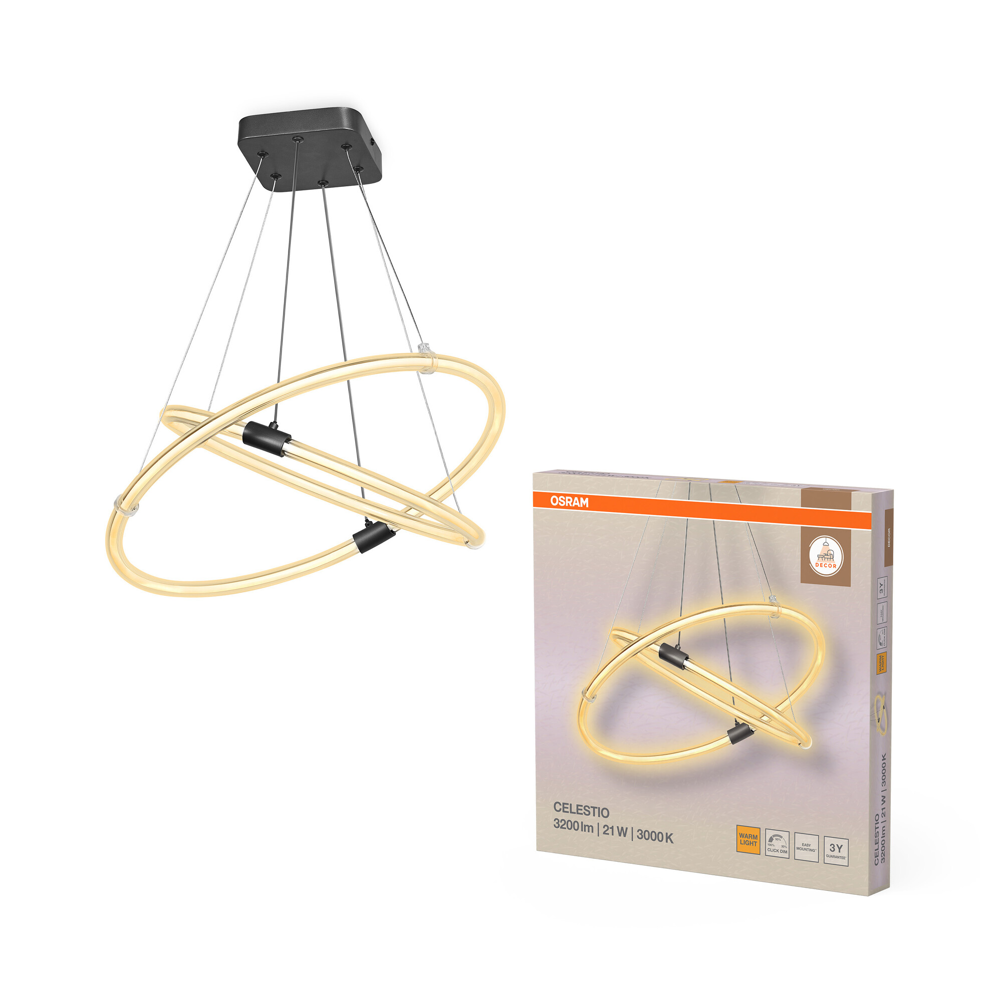 Osram Decor Celestio Pendelleuchte, 21W, Warmweiß