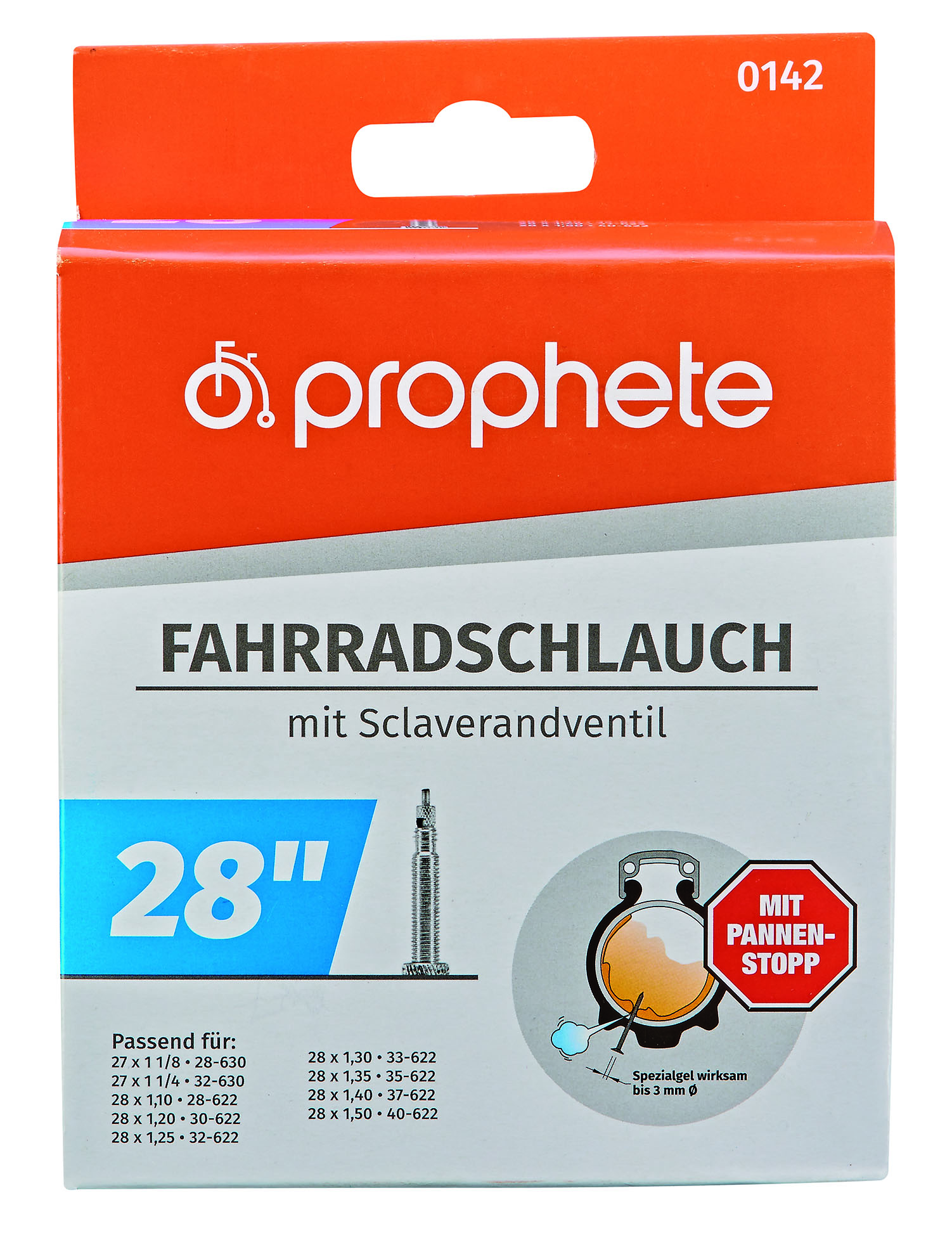 Prophete FAHRRADGRUPPENSCHLAUCH 28"/27" SCLAVERANDVENTIL