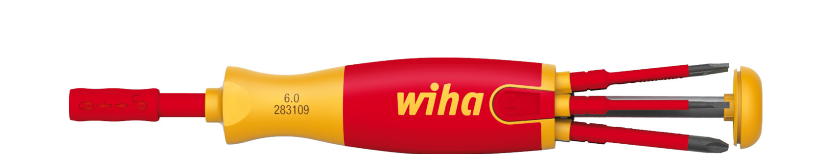 Wiha Schraubendreher mit Bit Magazin LiftUp electric, Schlitz, Phillips mit 6 slimBits in Blister