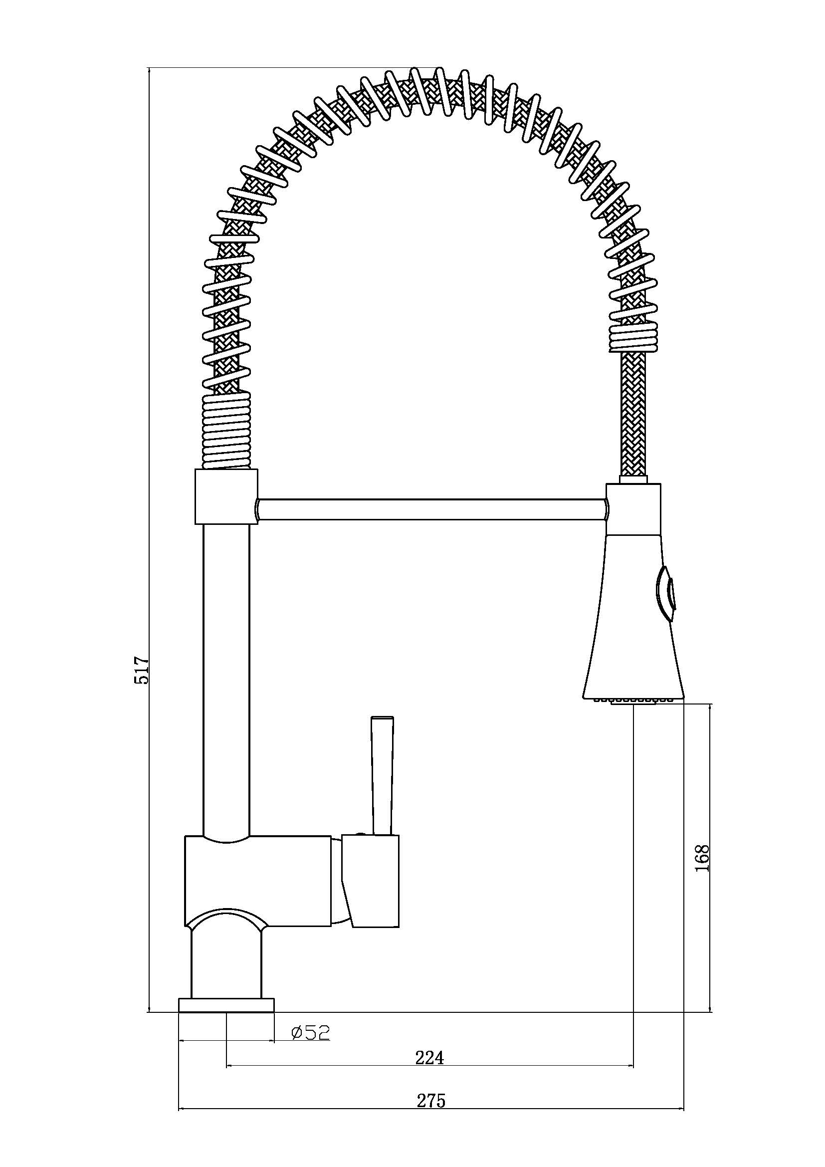 79150_Zeichnung Schütte Spiralfeder-Spültischarmatur "Cornwall"