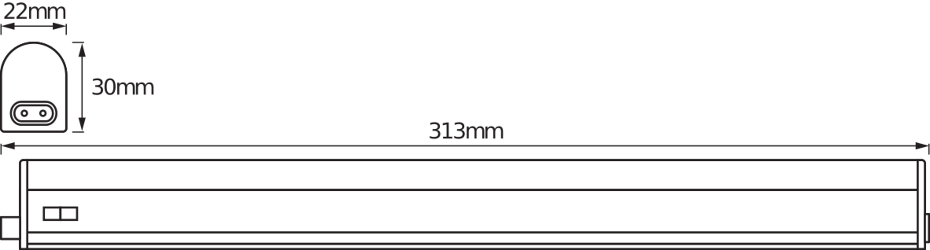 Osram Lichtleiste "LED Switch Batten", 300 mm, 4W, 3000K