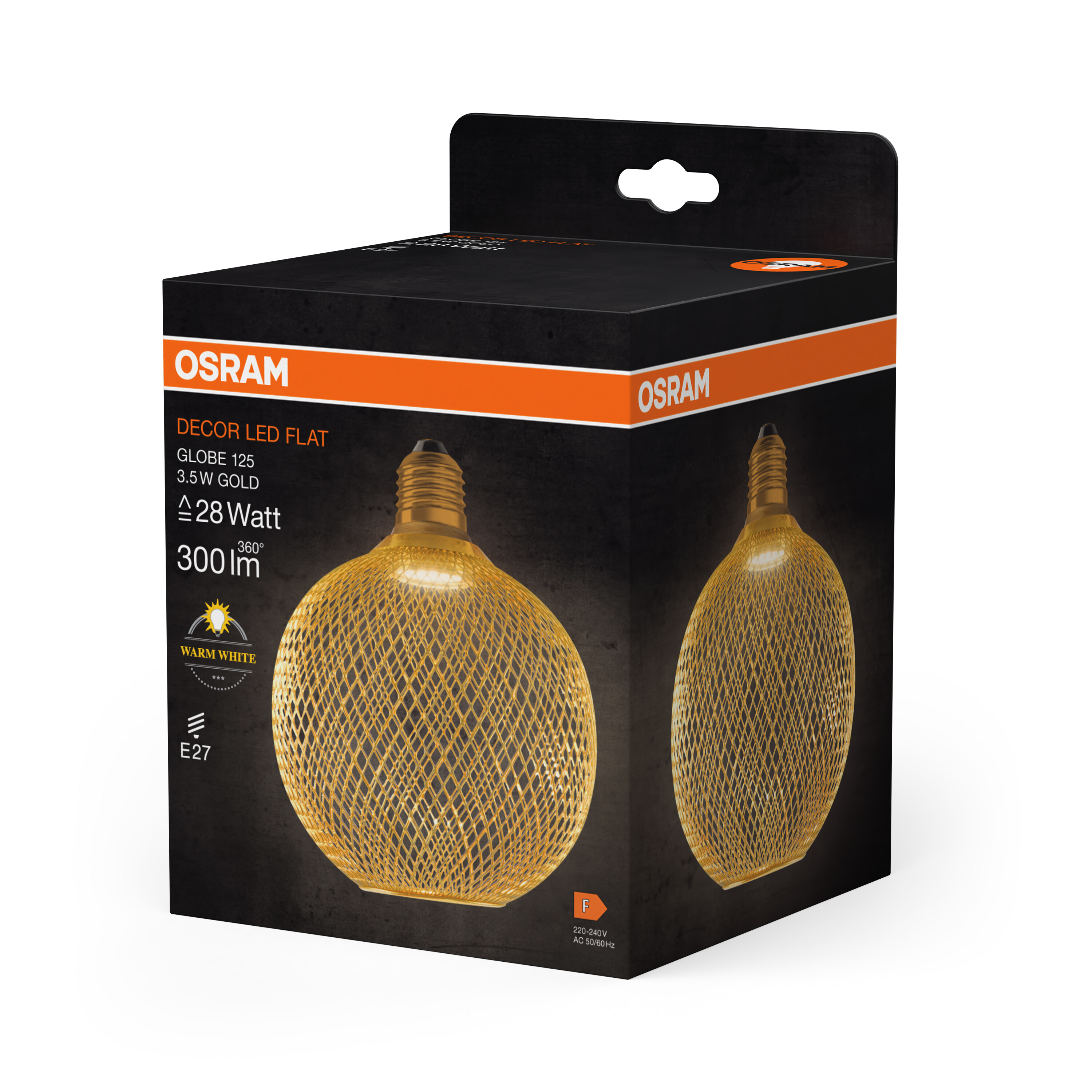 Osram LED Flatlampe 125 mm, gold, warmweiß, E27
