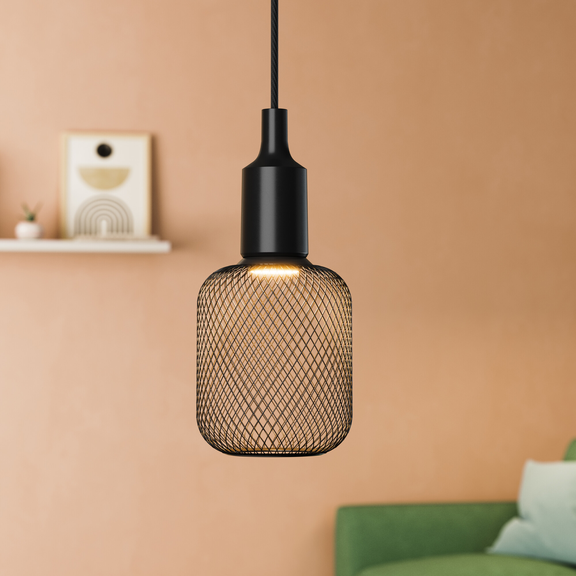 Osram LED Flatlampe, schwarz, warmweiß, E27