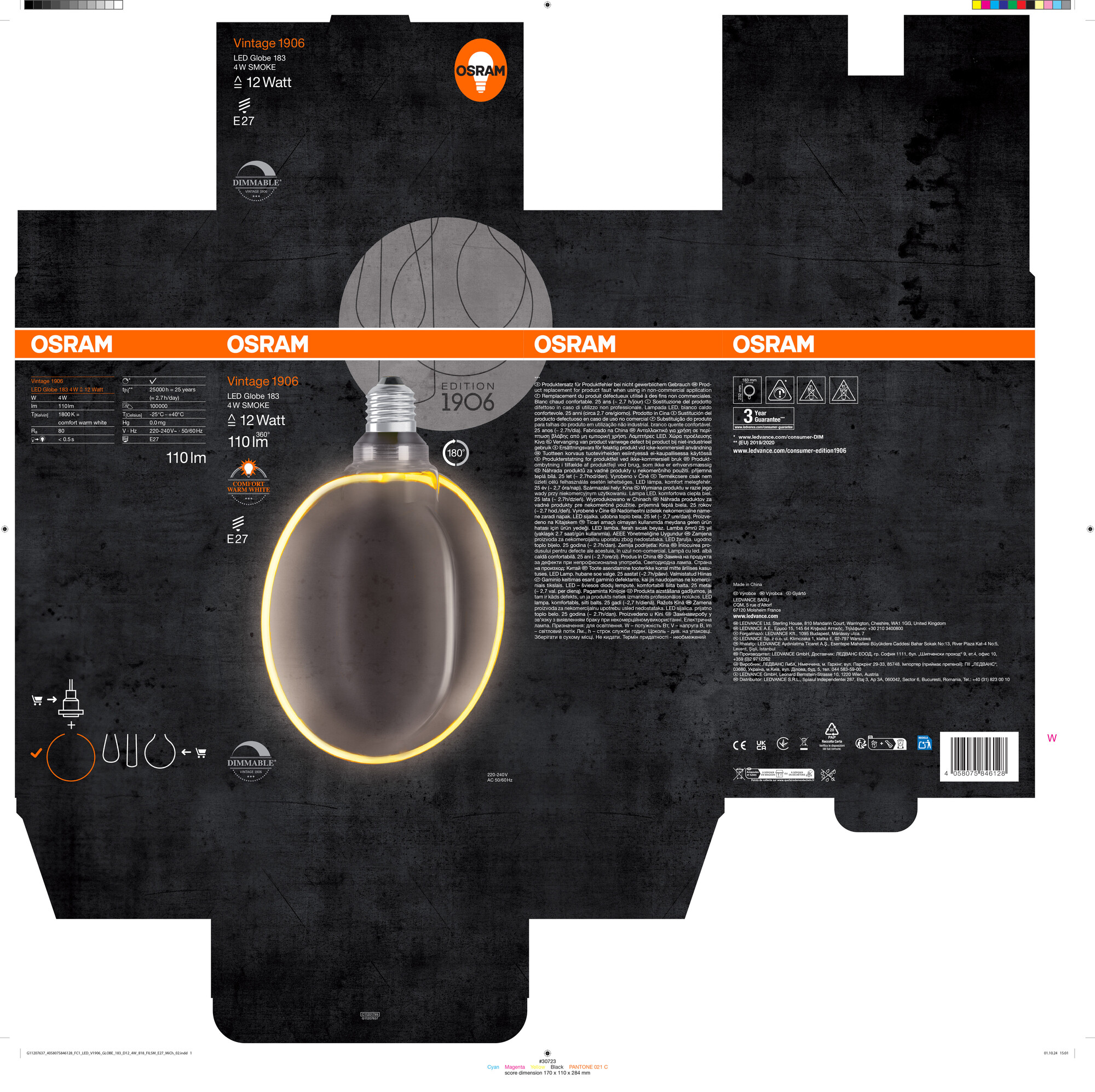 Osram Vintage 1906 LED Lampe O-Form, warmweiß