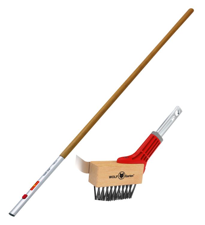 Wolf-GartenSet - Fugenbürste mit Kratzer FBS-M + Stiel ZM140