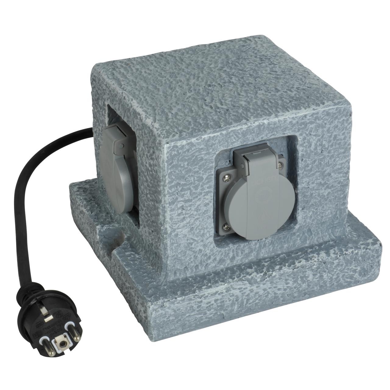 163402  STECKDOSENVERTEILER GRANITOPTIK MIT 4 STECKDOSEN