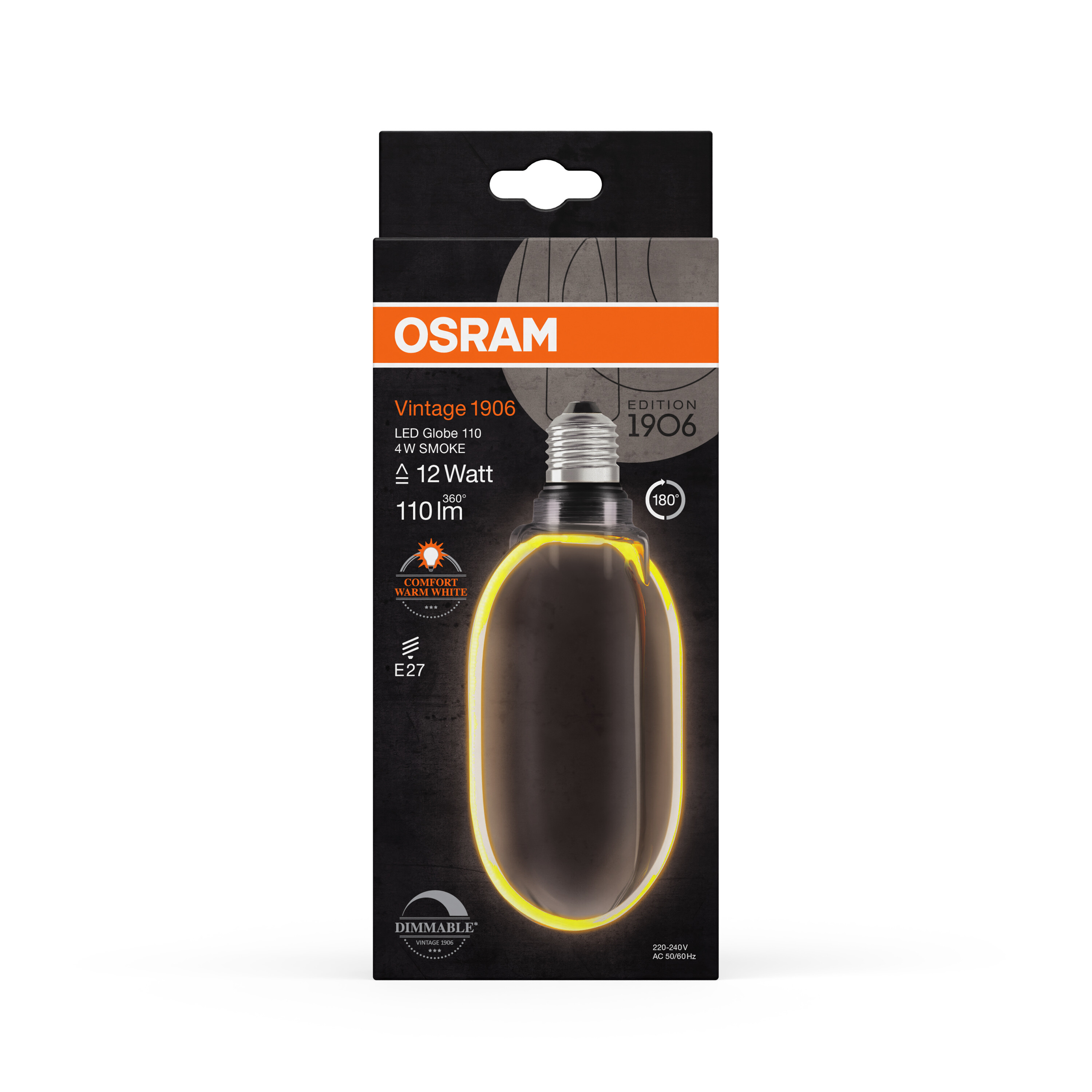 Osram Vintage 1906 LED Lampe O-Form, grau