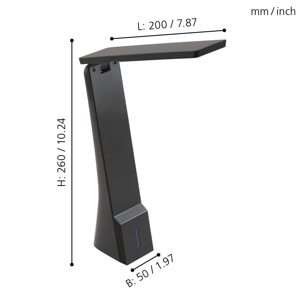EGLO TISCHLEUCHTE 1,8W LASECA TOUCHDIMMER SCHWARZ