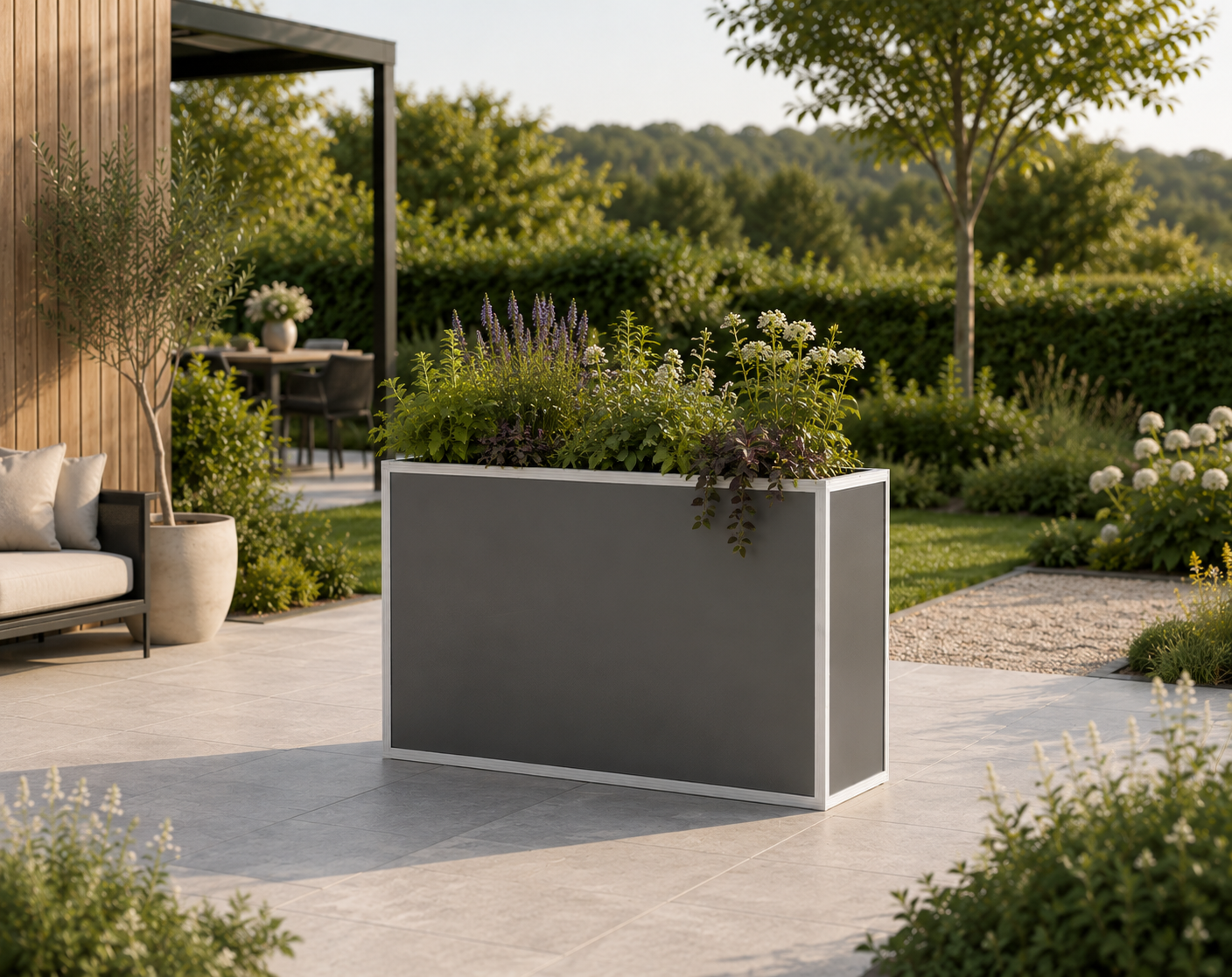 KGT Aluminium-Hochbeet 130, 45er Tiefe, Profilsystem "pressblank"