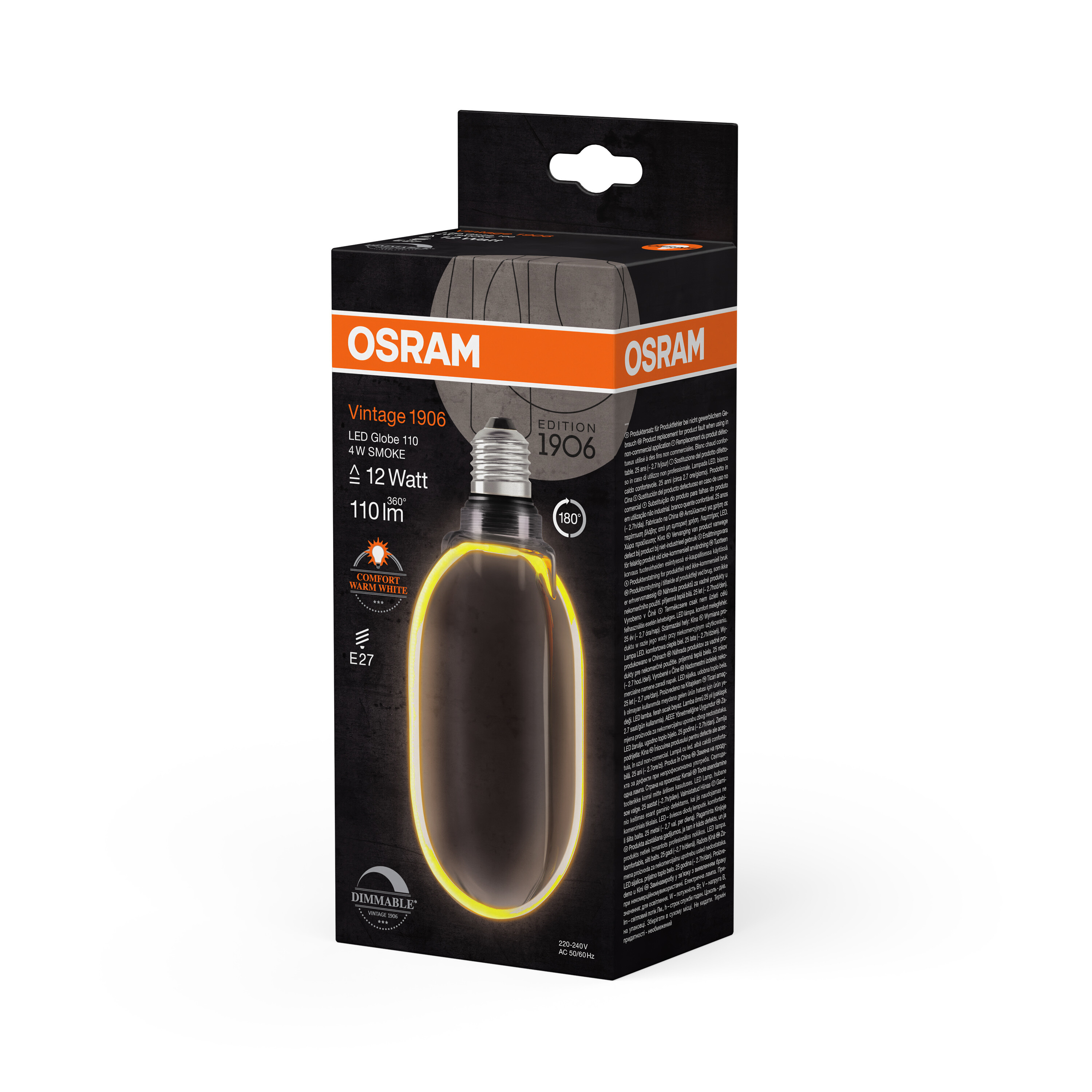 Osram Vintage 1906 LED Lampe O-Form, grau