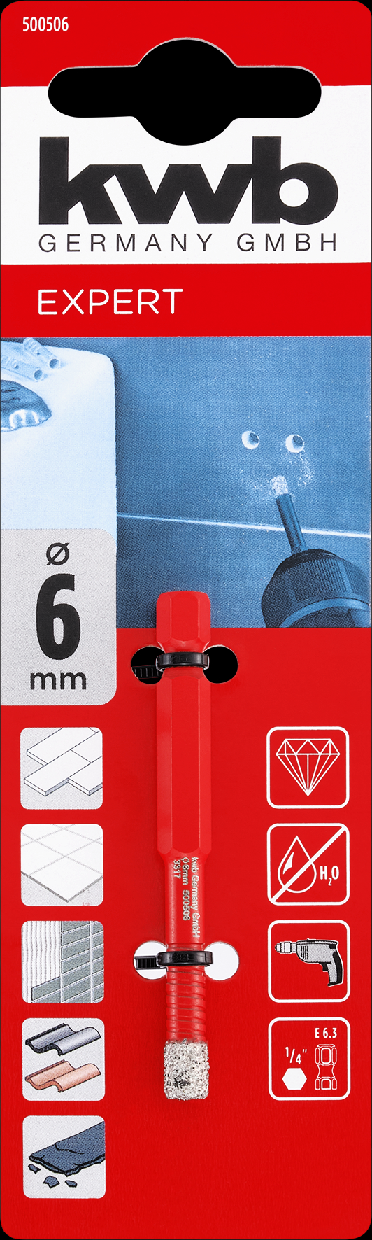 kwb Fliesenbohrer 6-Kant, 6 mm kwb Fliesenbohrer 6-Kant, 6 mm