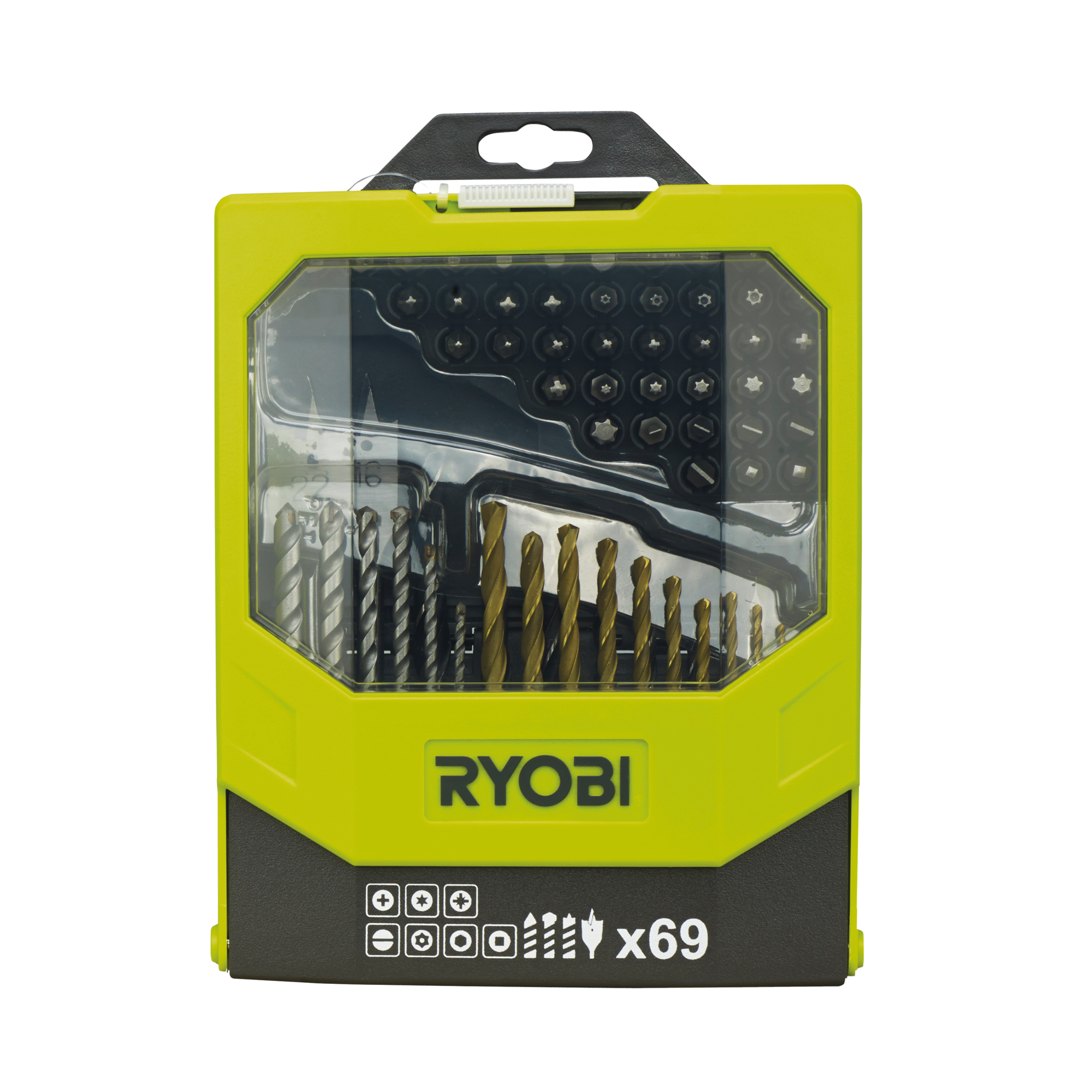 Ryobi Bit- und Bohrerbox RAK69MIX, 69-teilig